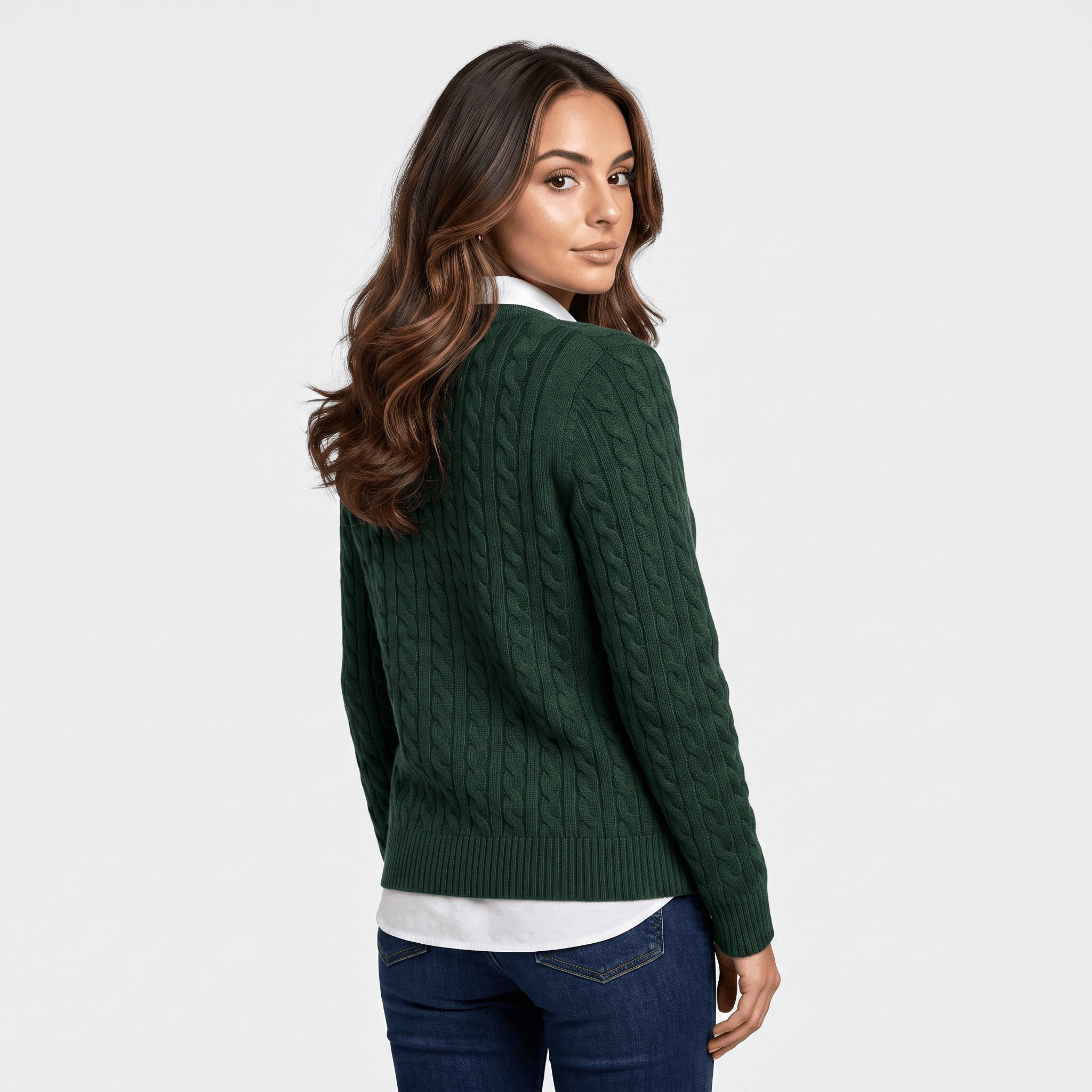 Valeria Wool Blend Henley Sweater – Mock Neck Soft Relaxed Everyday Knitwear