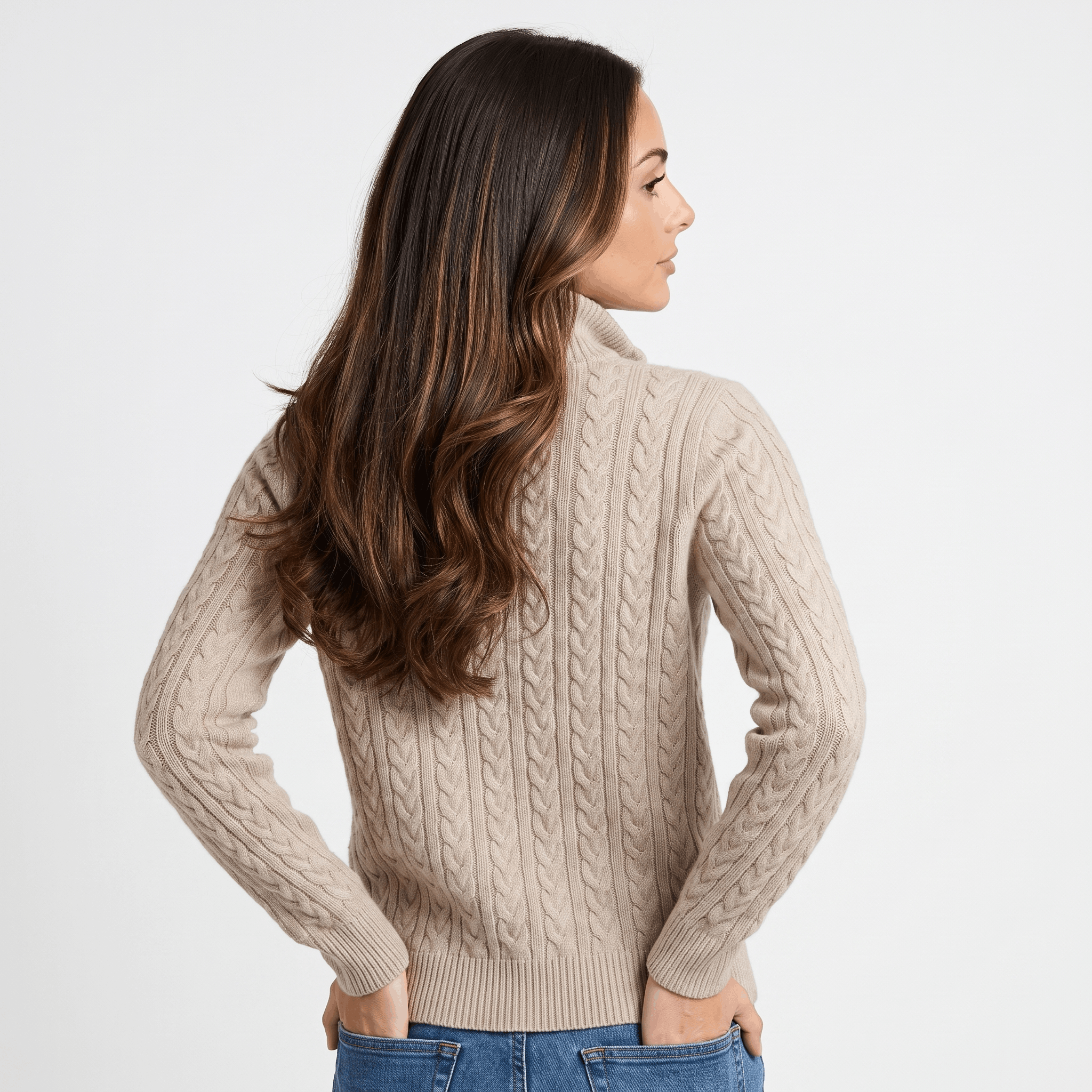 Valeria Wool Blend Henley Sweater – Mock Neck Soft Relaxed Everyday Knitwear
