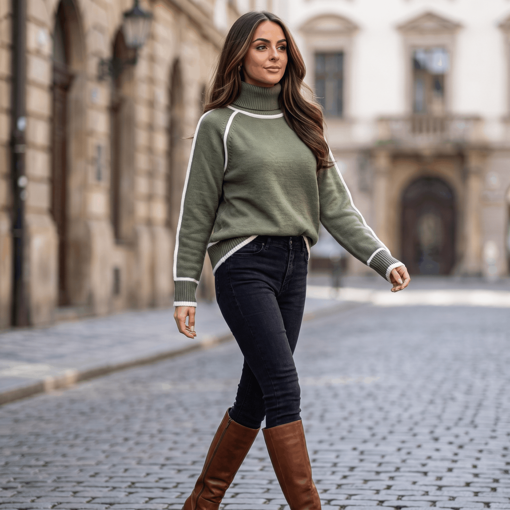 Emely Fleece-Lined Crew Neck Sweater – Warm Cozy Everyday Knitwear