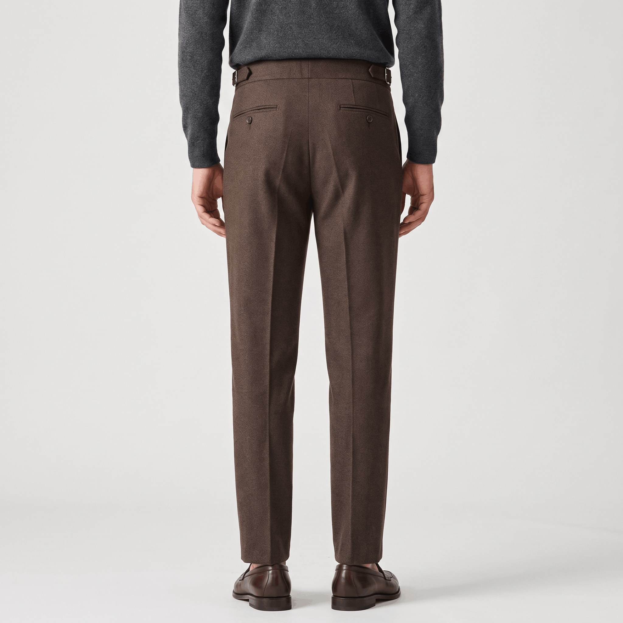 Valenciano Wool Blend Trousers – Classic Straight-Leg Business Pants