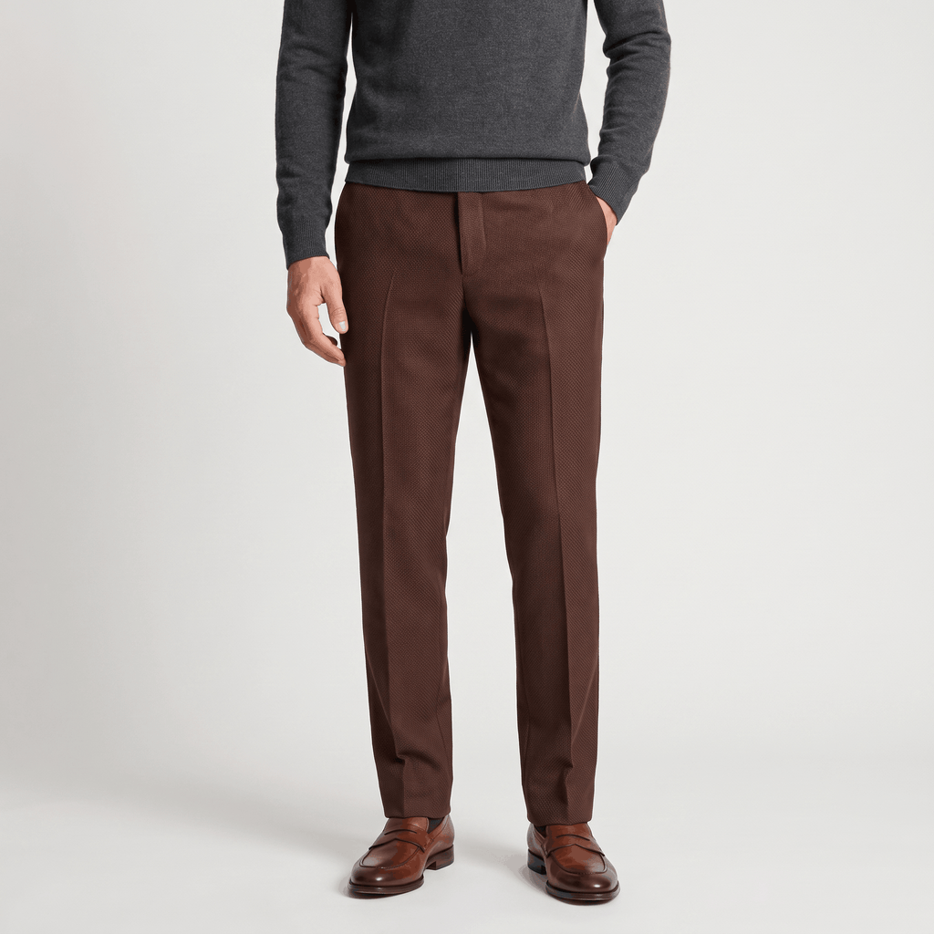 Emilio Micro-Texture Slim Trousers – Sleek Tailored Everyday Pants