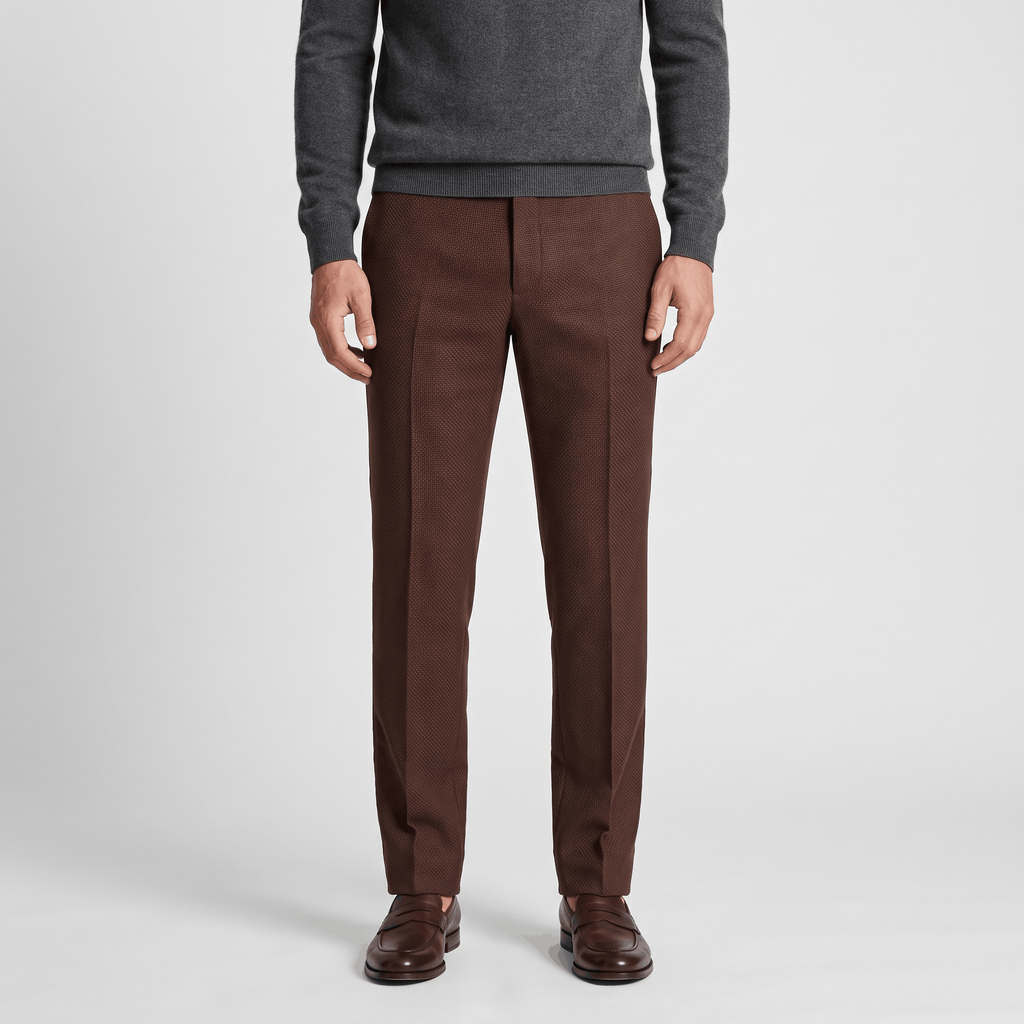 Emilio Micro-Texture Slim Trousers – Sleek Tailored Everyday Pants