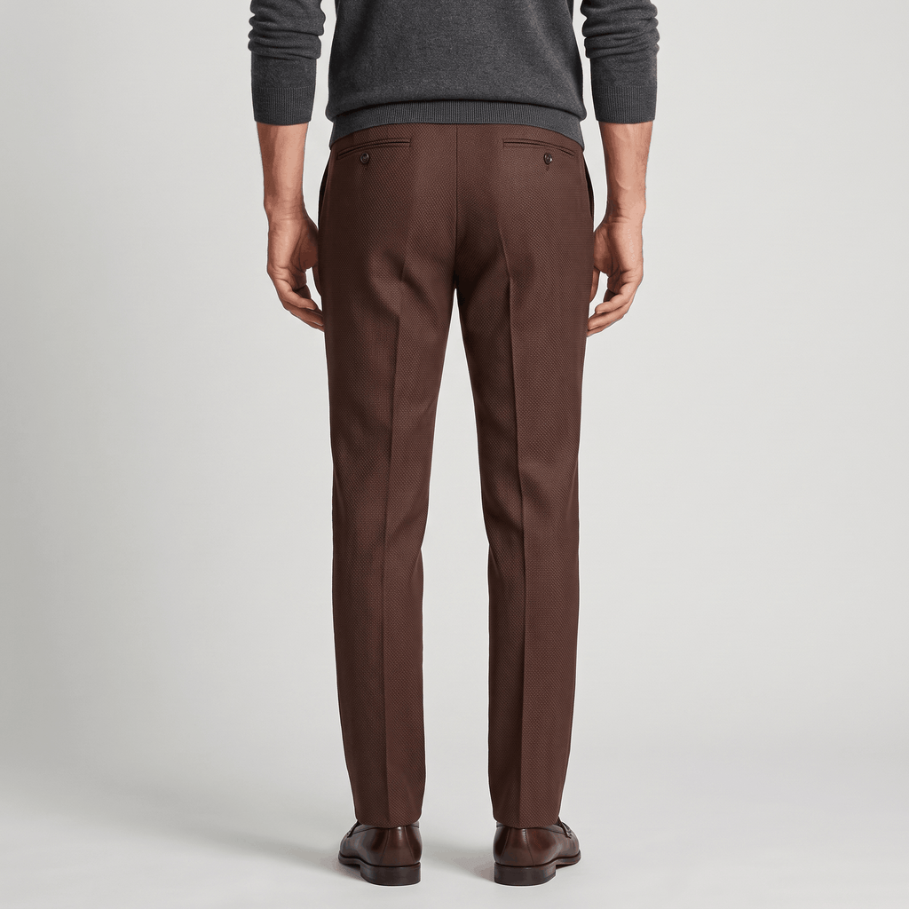 Emilio Micro-Texture Slim Trousers – Sleek Tailored Everyday Pants