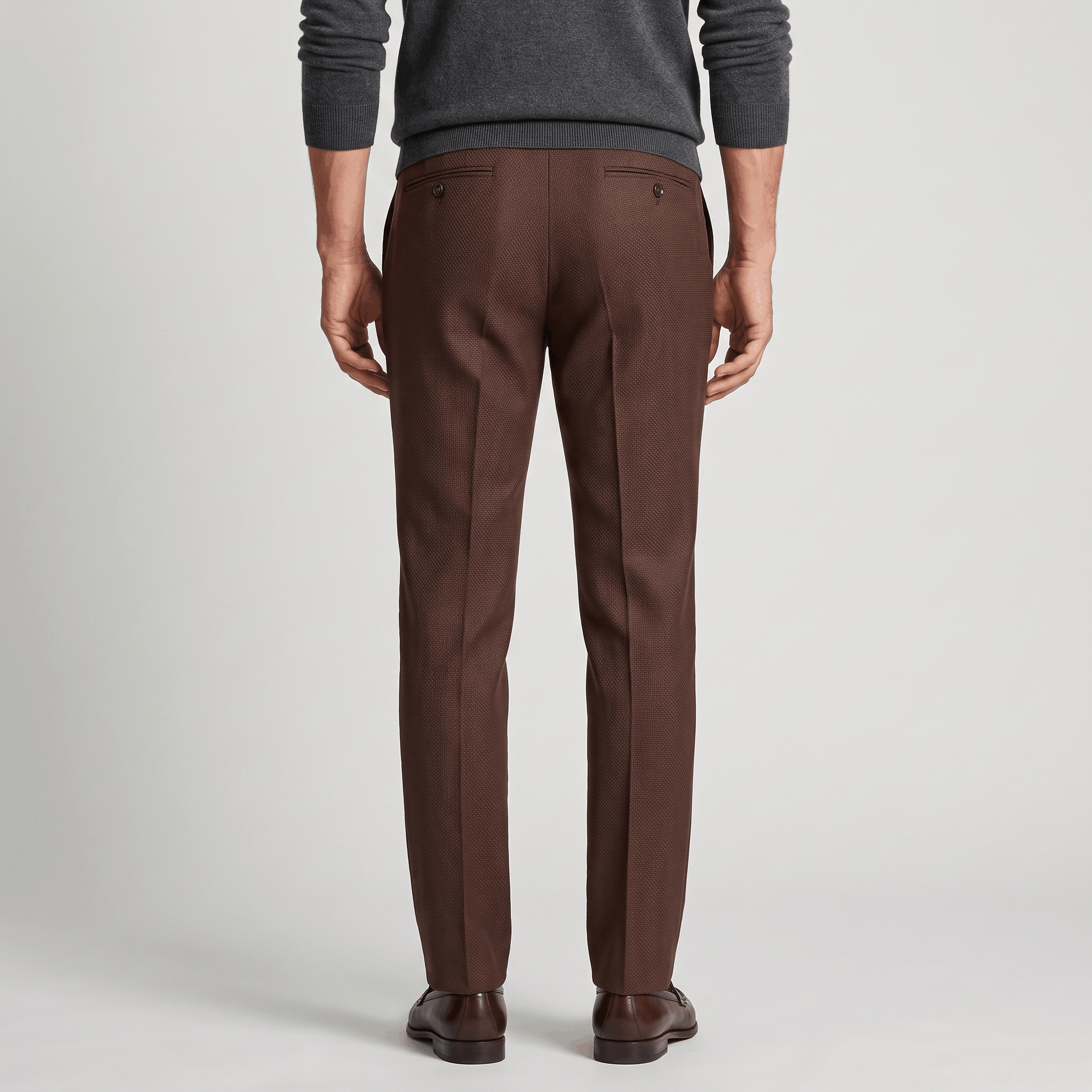 Emilio Micro-Texture Slim Trousers – Sleek Tailored Everyday Pants