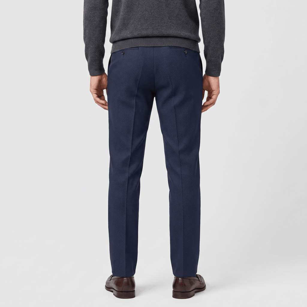 Emilio Micro-Texture Slim Trousers – Sleek Tailored Everyday Pants