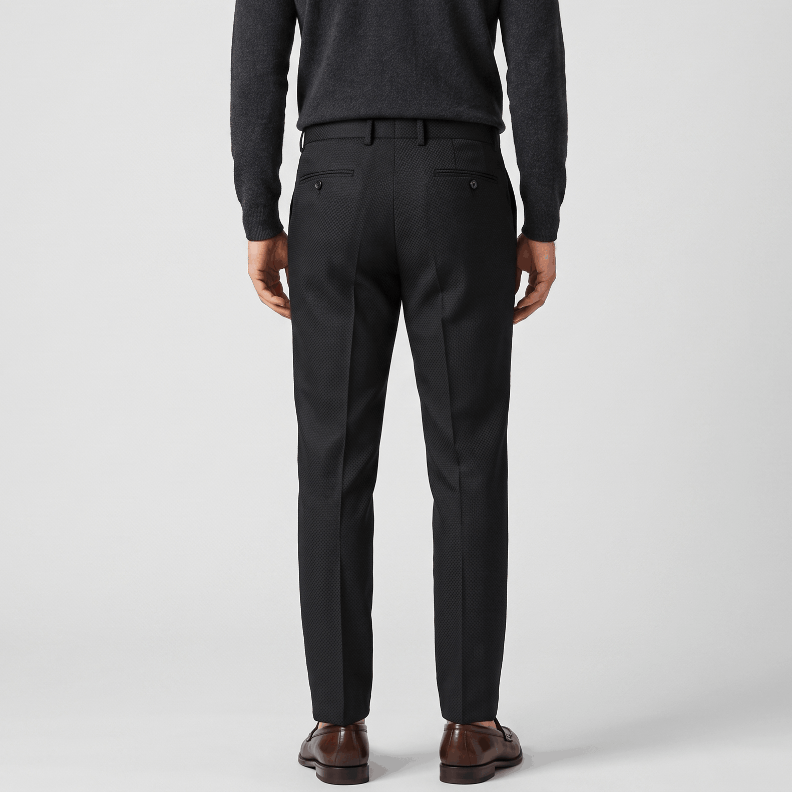 Emilio Micro-Texture Slim Trousers – Sleek Tailored Everyday Pants