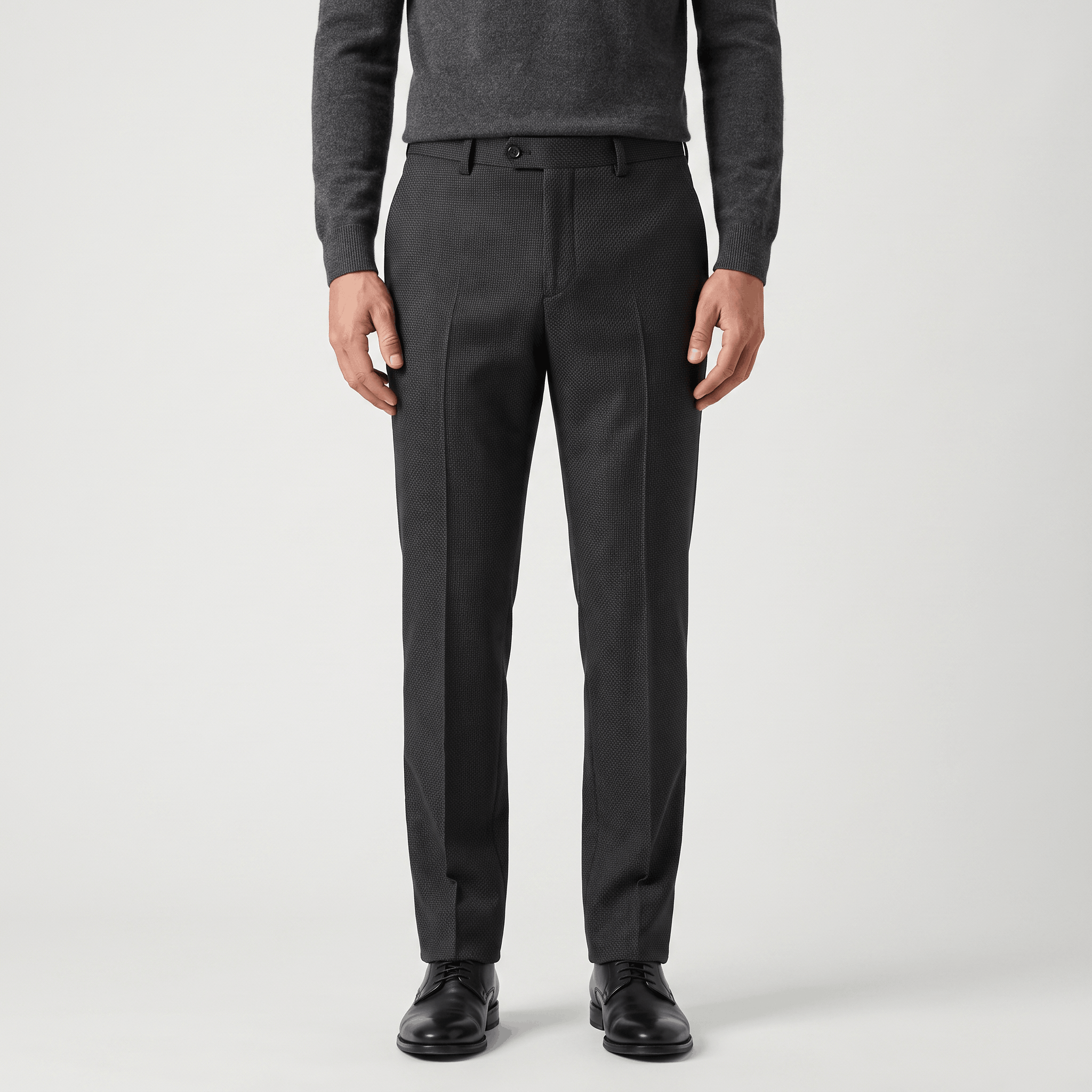 Emilio Micro-Texture Slim Trousers – Sleek Tailored Everyday Pants