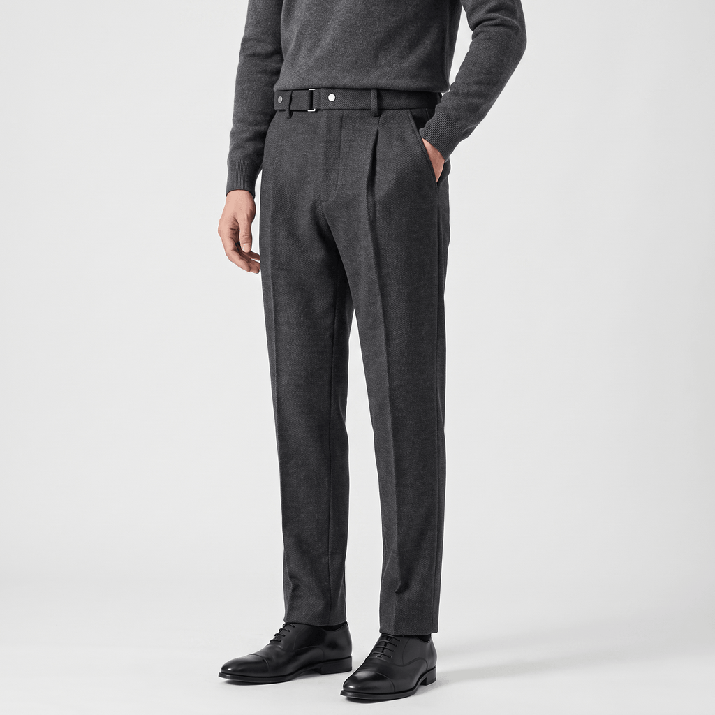Valenciano Wool Blend Trousers – Classic Straight-Leg Business Pants