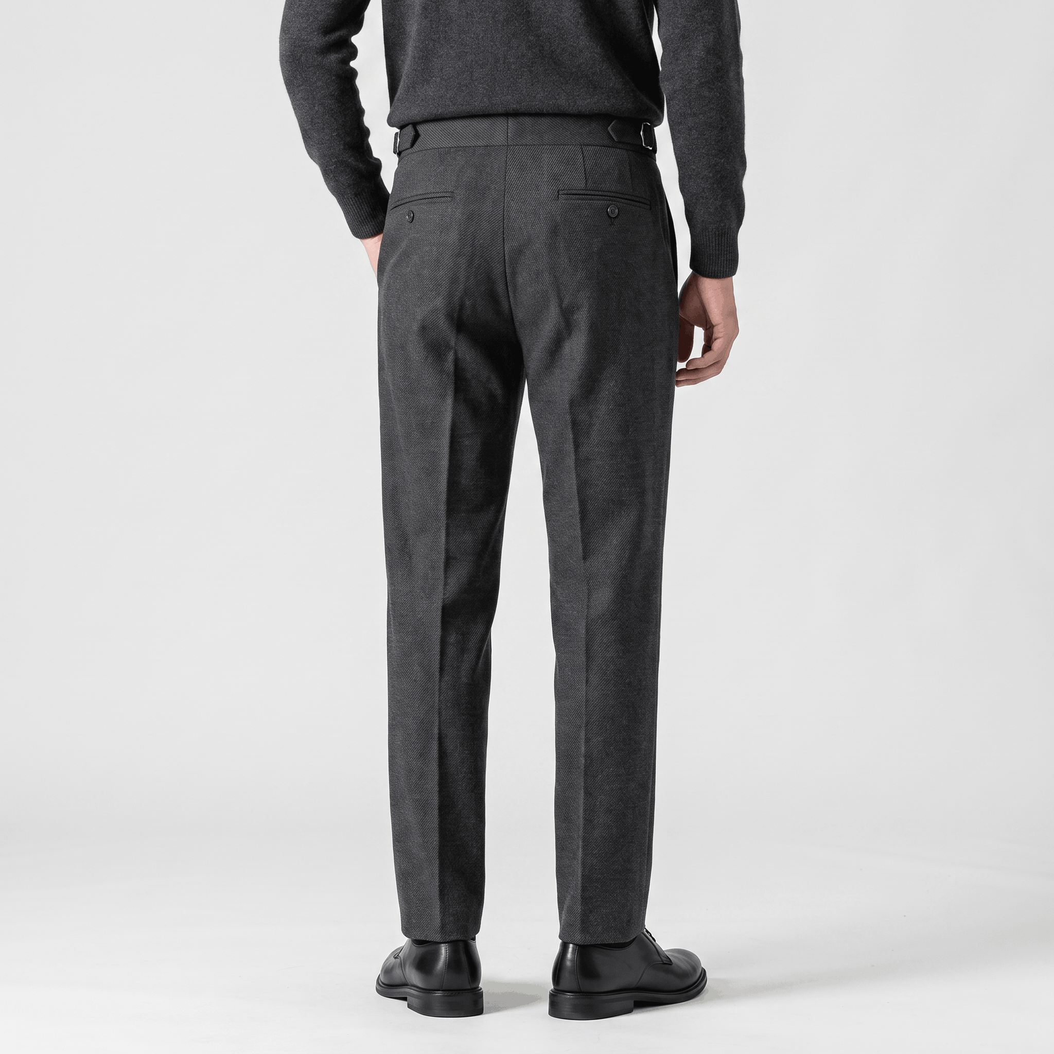Valenciano Wool Blend Trousers – Classic Straight-Leg Business Pants