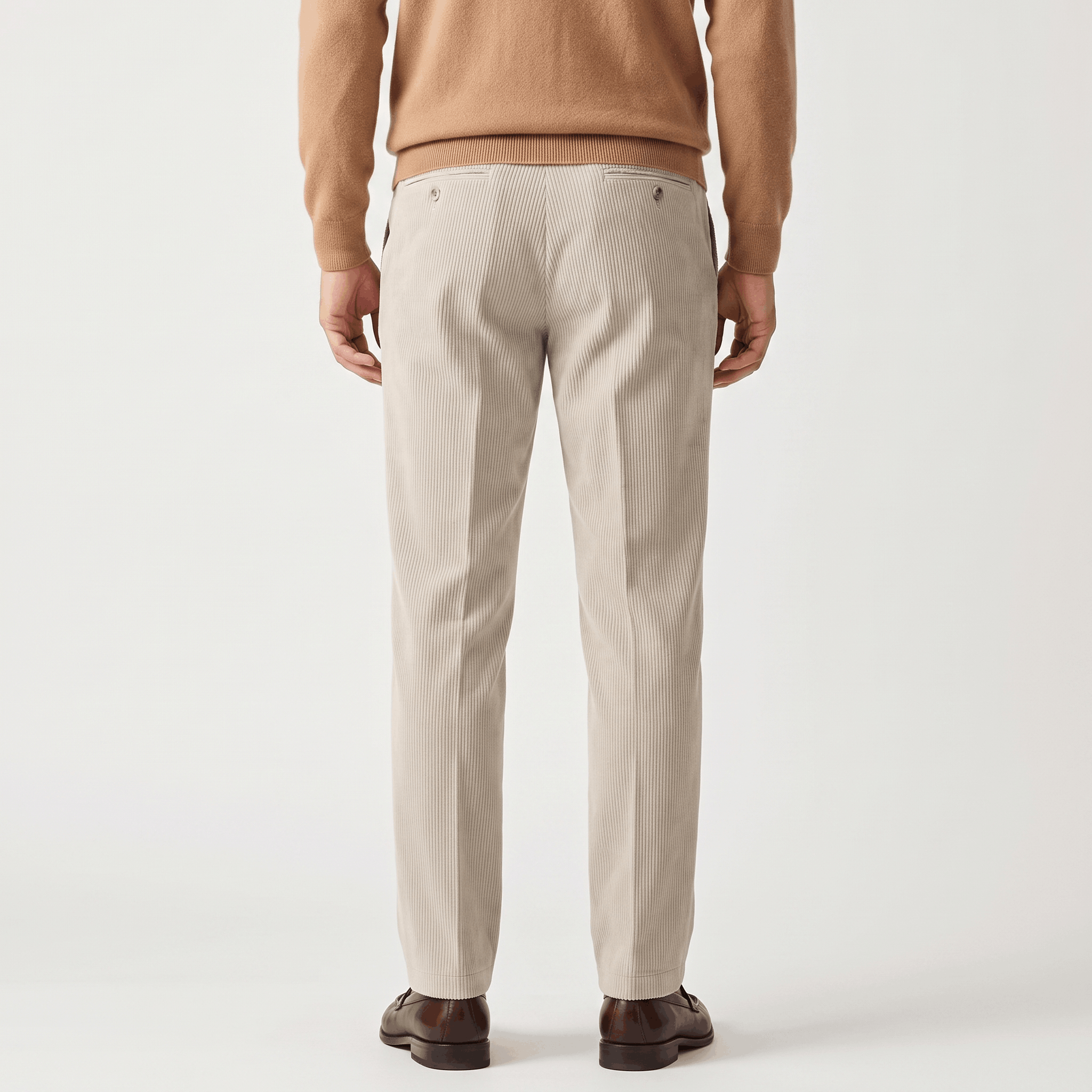 George Corduroy Tailored Trousers – Ribbed Slim-Fit Office Pants