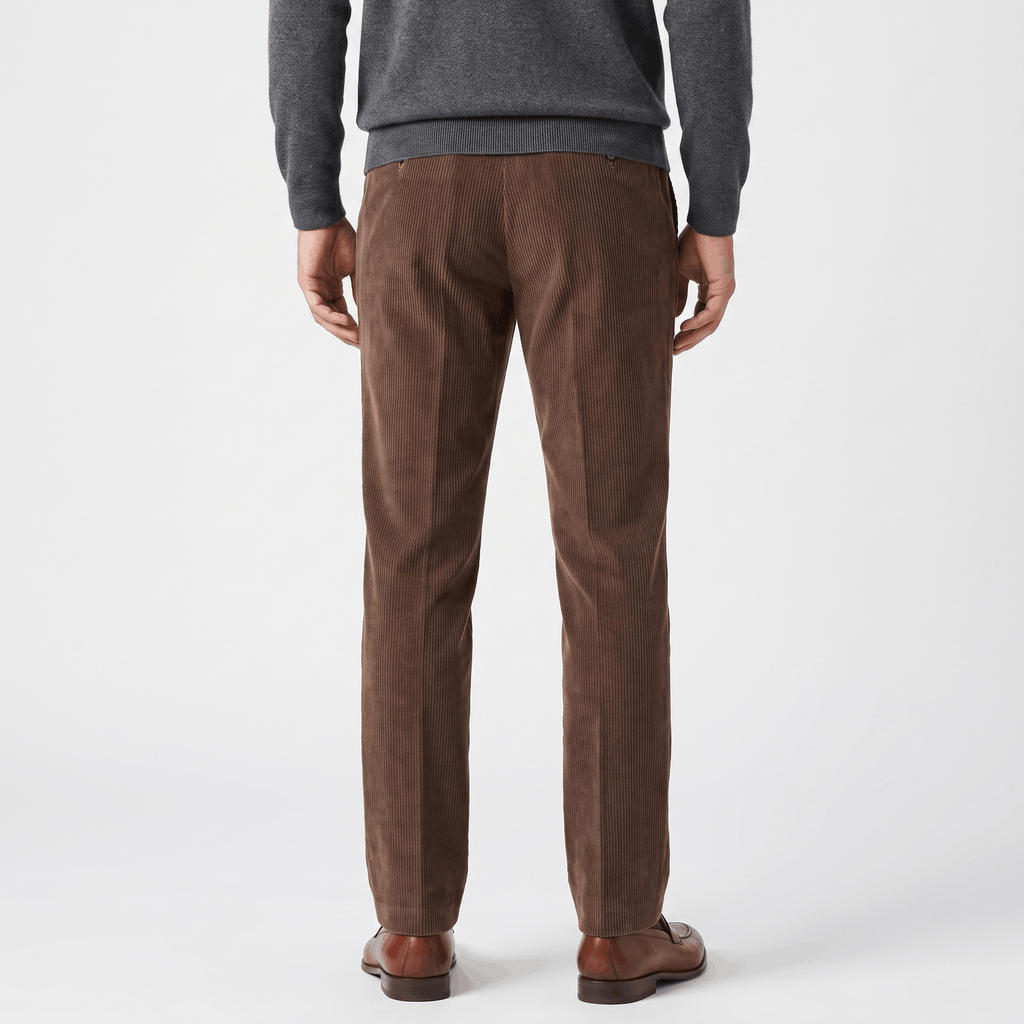 George Corduroy Tailored Trousers – Ribbed Slim-Fit Office Pants
