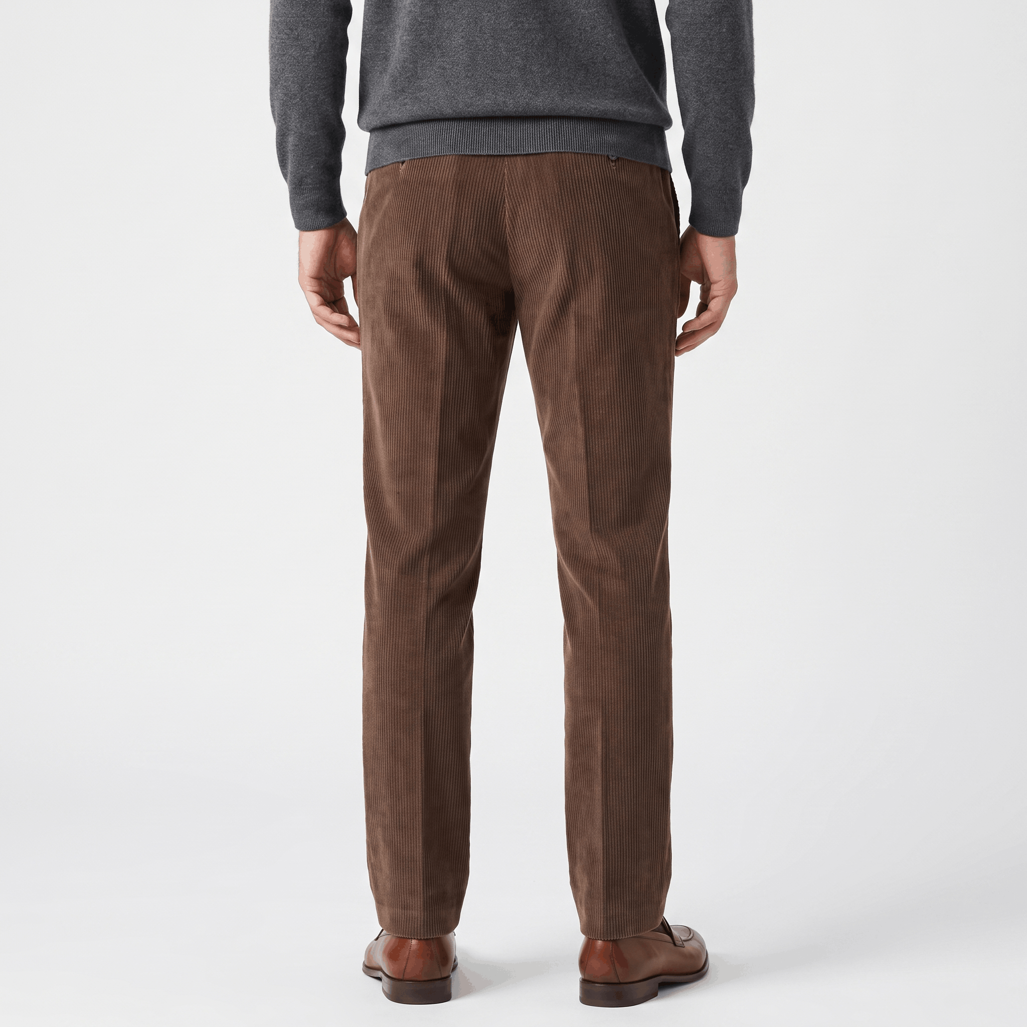 George Corduroy Tailored Trousers – Ribbed Slim-Fit Office Pants