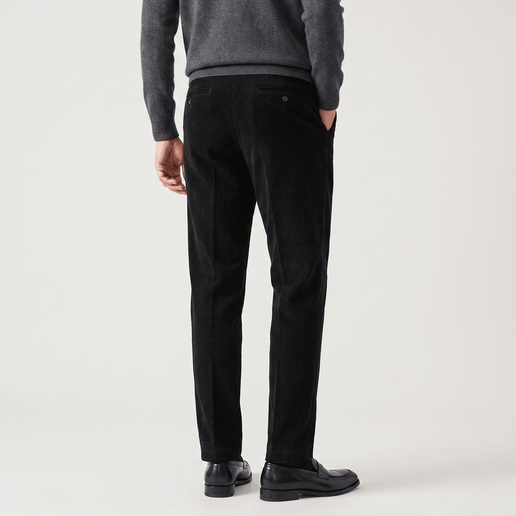 George Corduroy Tailored Trousers – Ribbed Slim-Fit Office Pants