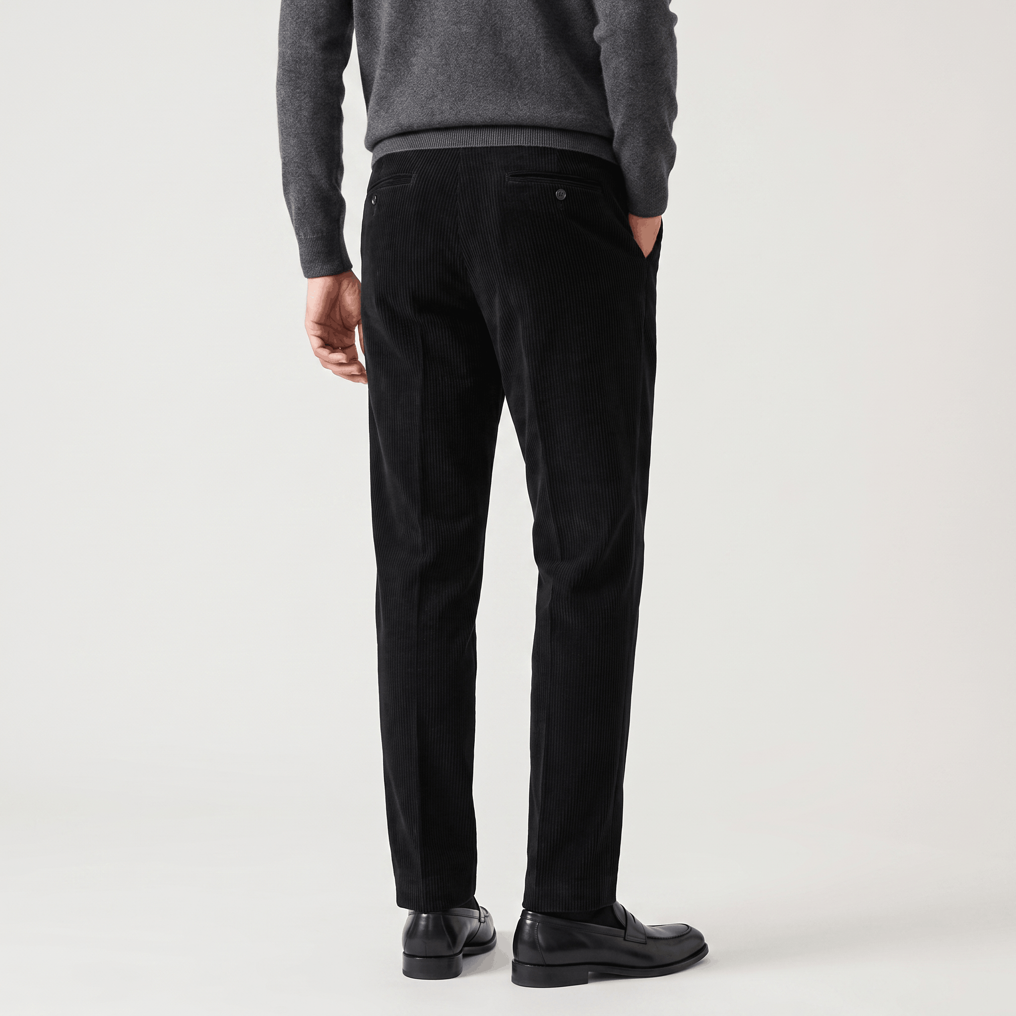 George Corduroy Tailored Trousers – Ribbed Slim-Fit Office Pants