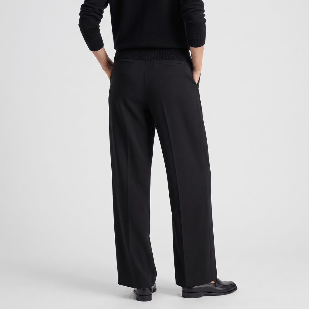 Jessy Structured Woven Trousers – High-Waist Tailored Wide-Leg Pants