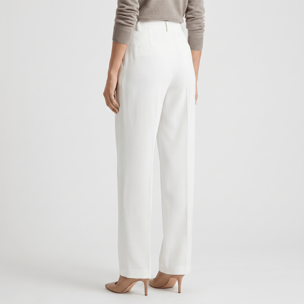 Jessy Structured Woven Trousers – High-Waist Tailored Wide-Leg Pants