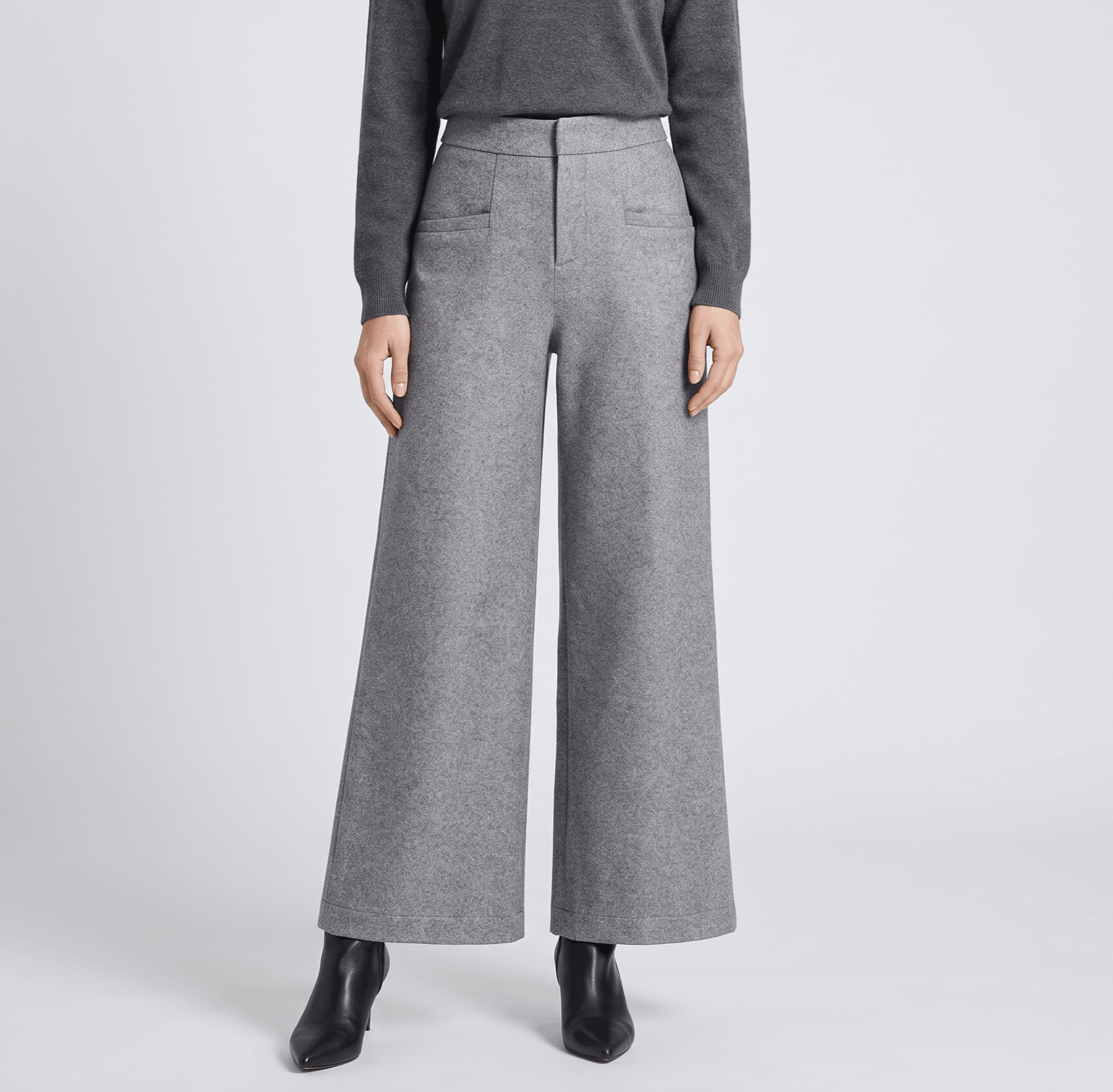Charise Wool Blend Trousers – Wide-Leg Pocketed Winter Pants