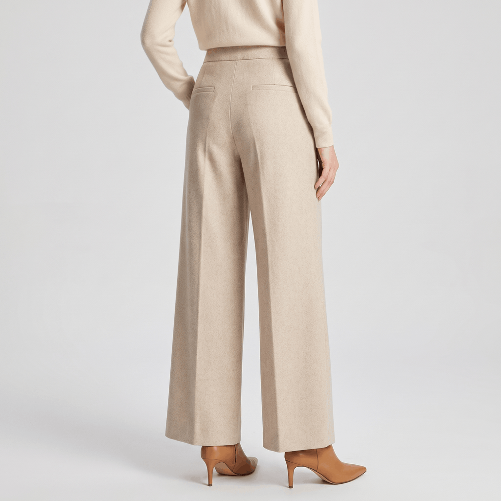 Charise Wool Blend Trousers – Wide-Leg Pocketed Winter Pants