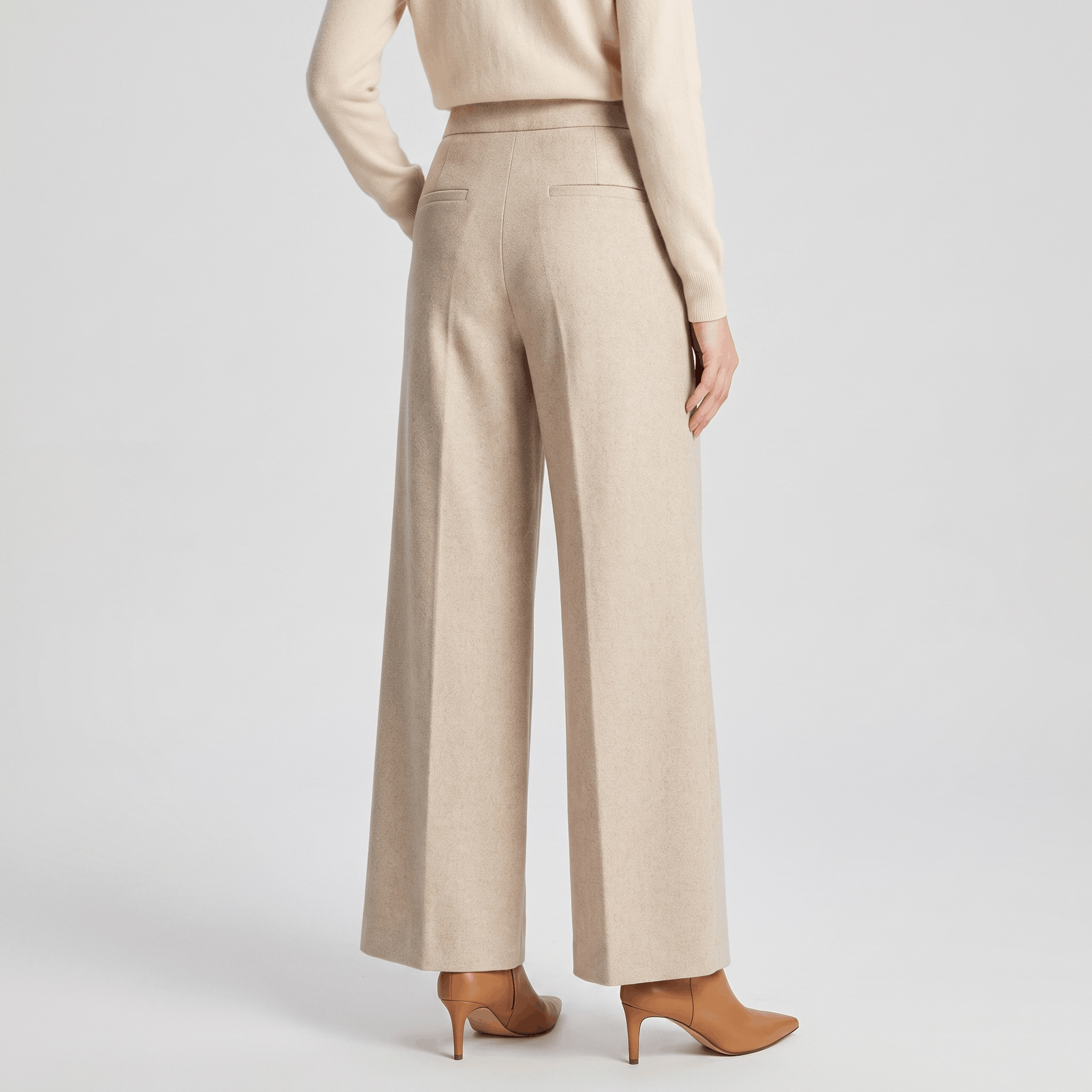 Charise Wool Blend Trousers – Wide-Leg Pocketed Winter Pants
