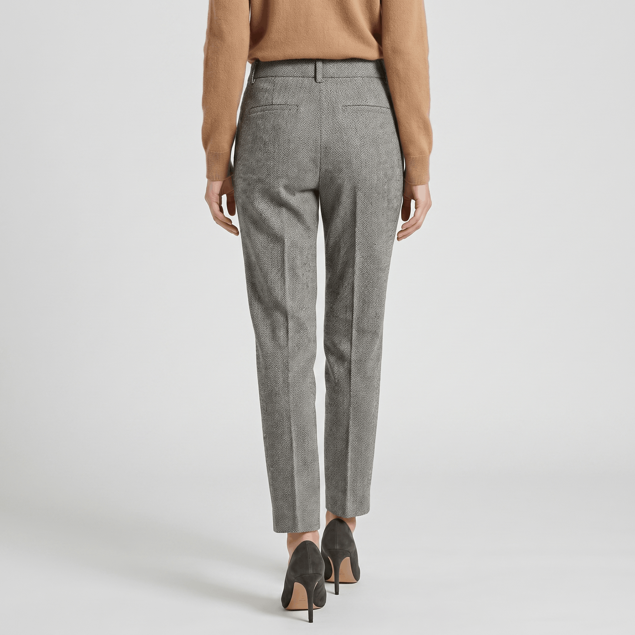 Silvia Crinkled Cotton Trousers – Tailored Zip-Button Classic Pants