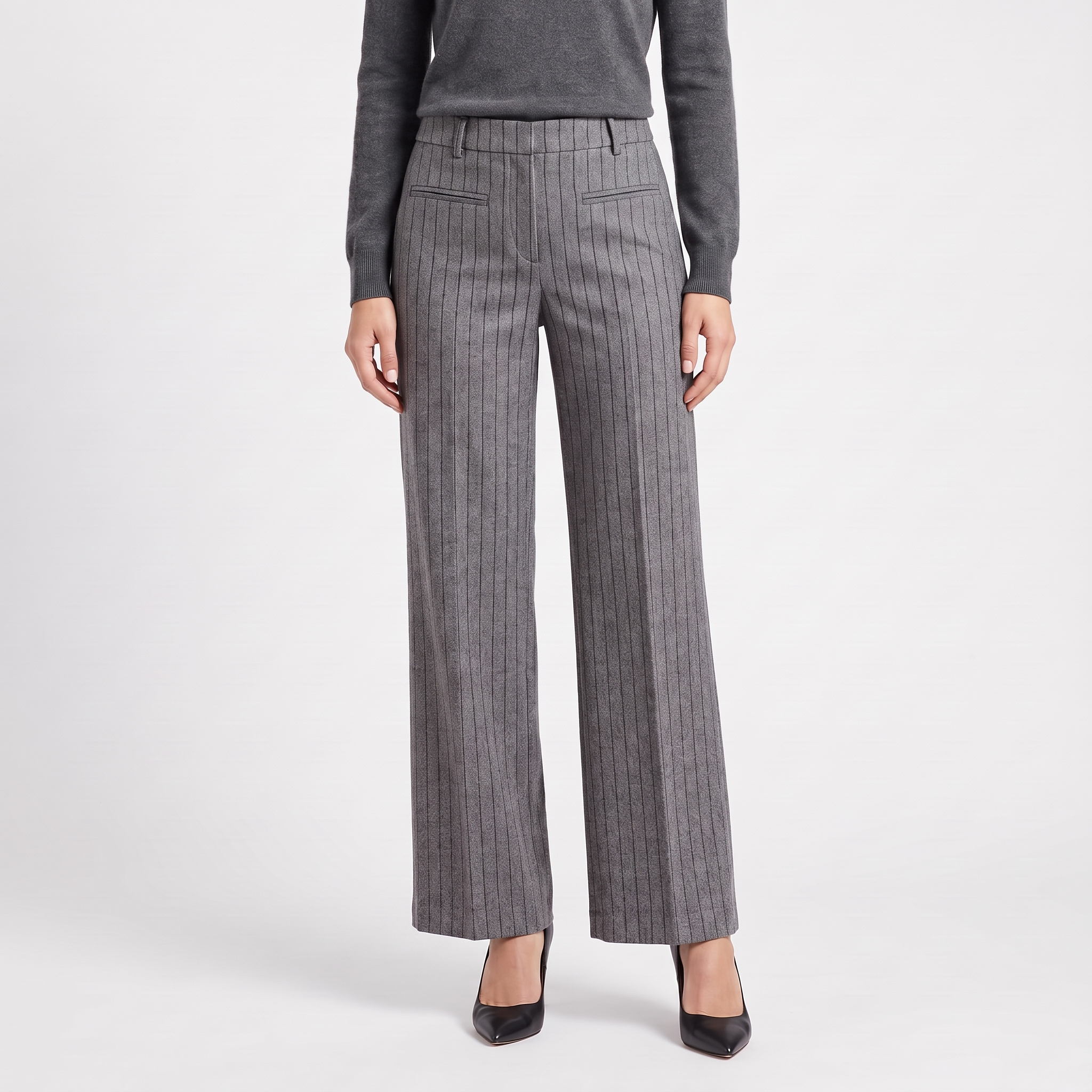 Charise Wool Blend Trousers – Wide-Leg Pocketed Winter Pants