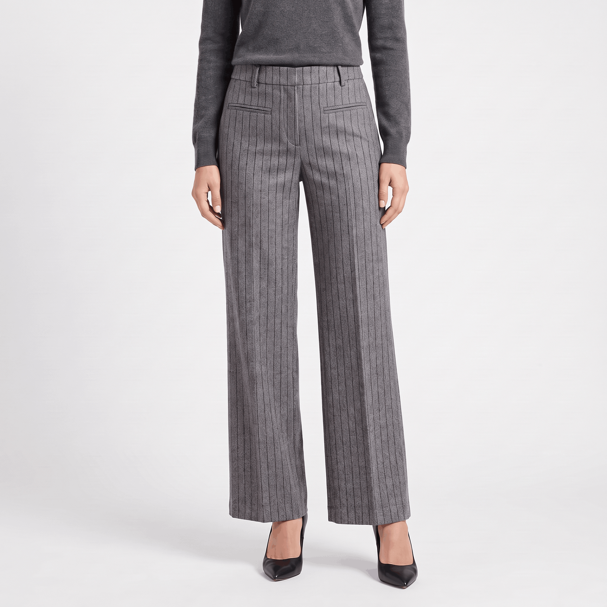 Charise Wool Blend Trousers – Wide-Leg Pocketed Winter Pants