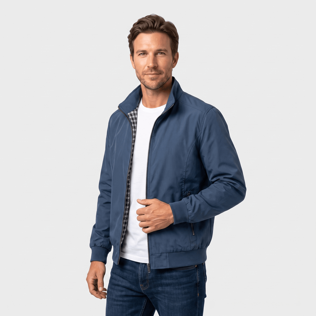 Rowan Lightweight Bomber Jacket – Stand Collar Zip-Up Everyday Outerwear