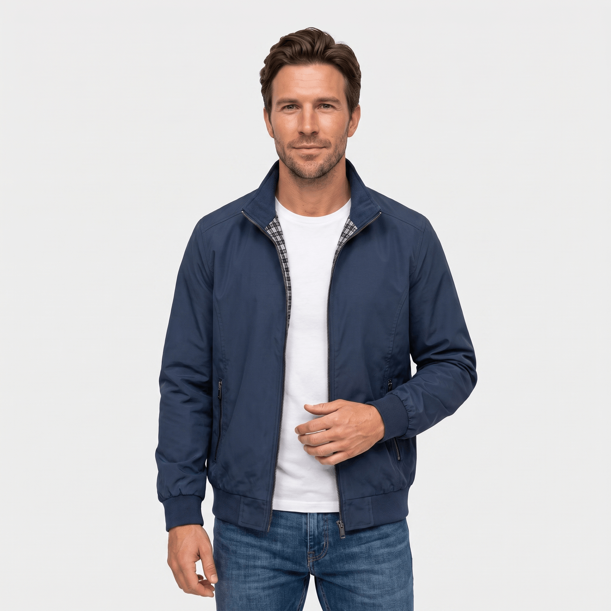 Rowan Lightweight Bomber Jacket – Stand Collar Zip-Up Everyday Outerwear