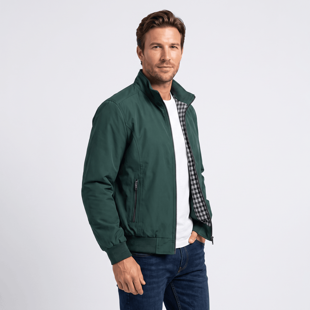 Rowan Lightweight Bomber Jacket – Stand Collar Zip-Up Everyday Outerwear