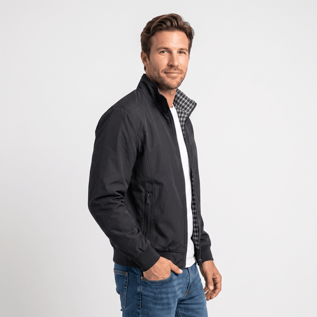 Rowan Lightweight Bomber Jacket – Stand Collar Zip-Up Everyday Outerwear