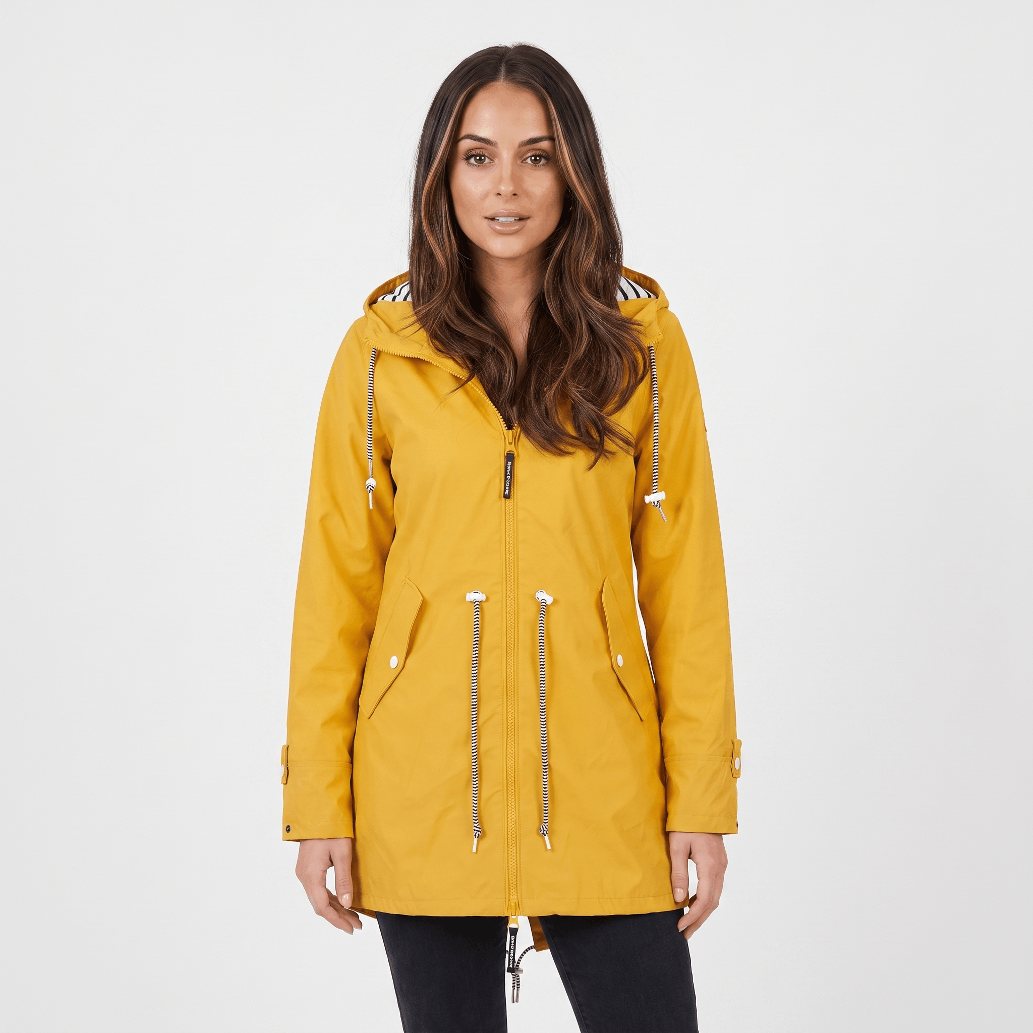 Sherlyn Hooded Rain Jacket – Drawcord Waterproof Packable Shell