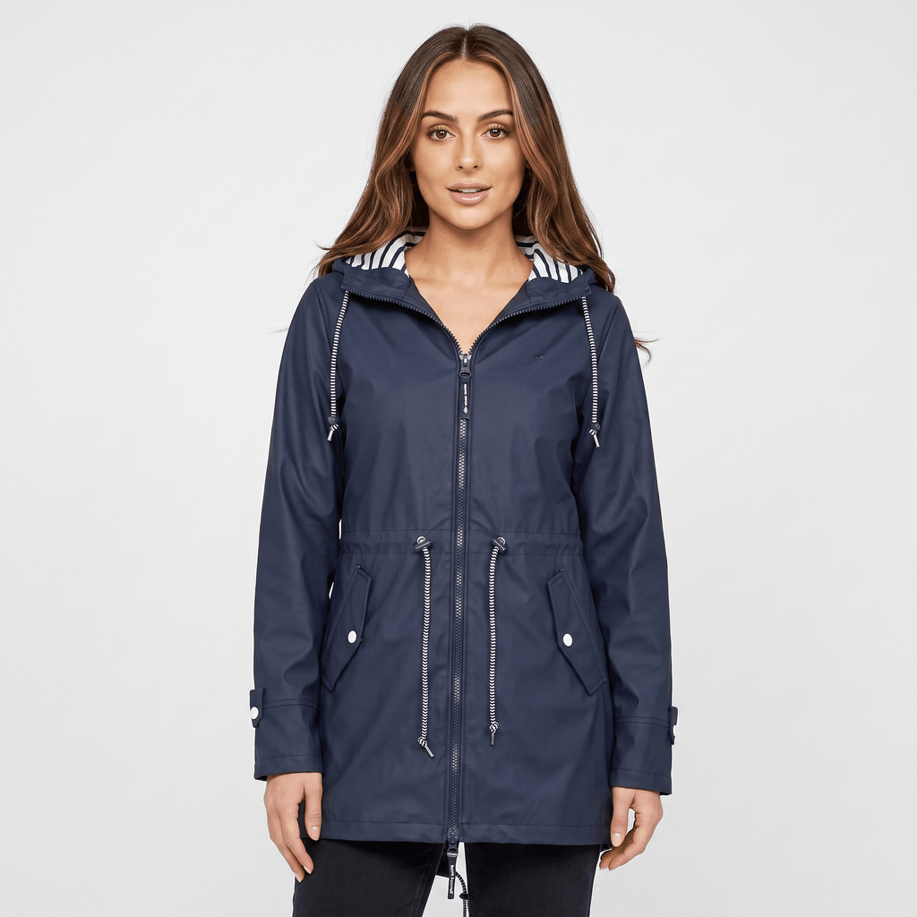 Sherlyn Hooded Rain Jacket – Drawcord Waterproof Packable Shell