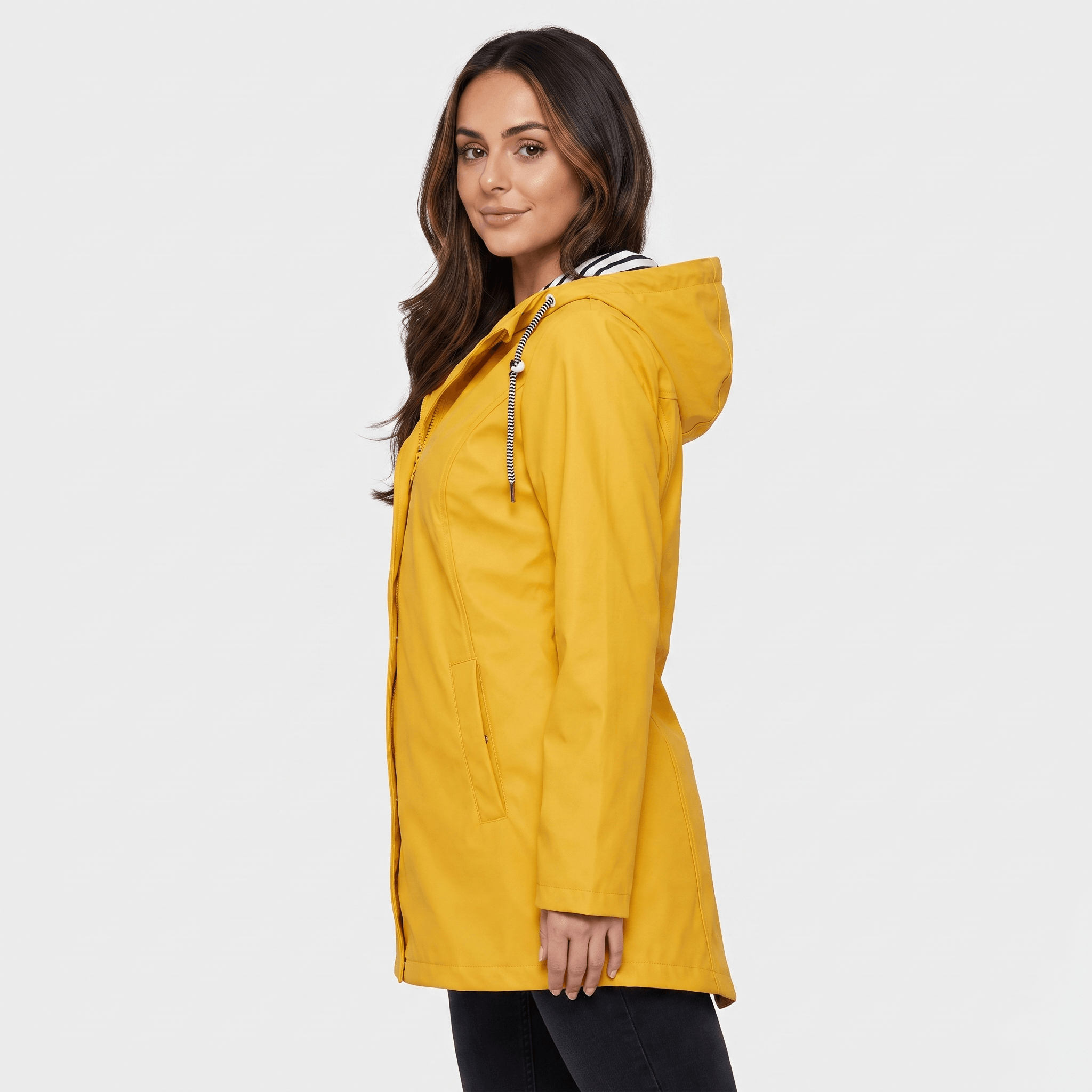 Sherlyn Hooded Rain Jacket – Drawcord Waterproof Packable Shell