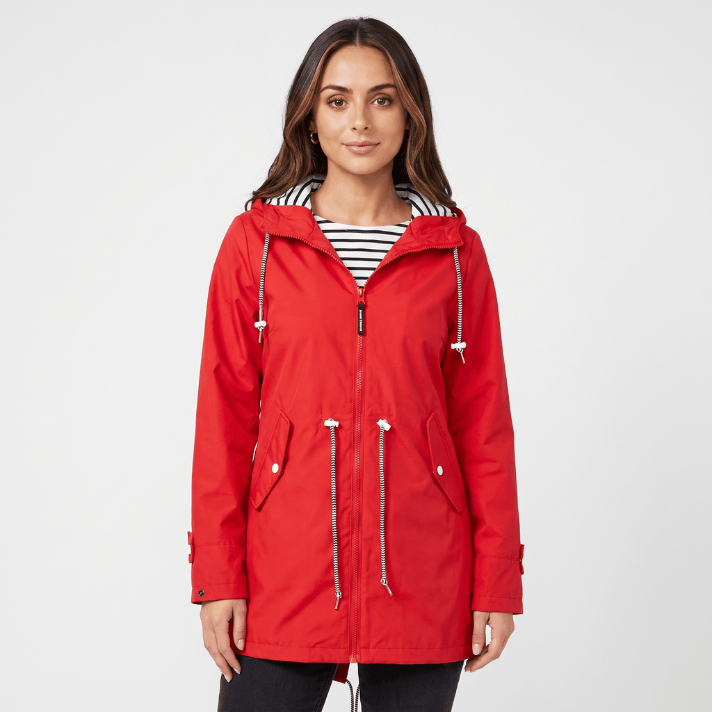 Sherlyn Hooded Rain Jacket – Drawcord Waterproof Packable Shell
