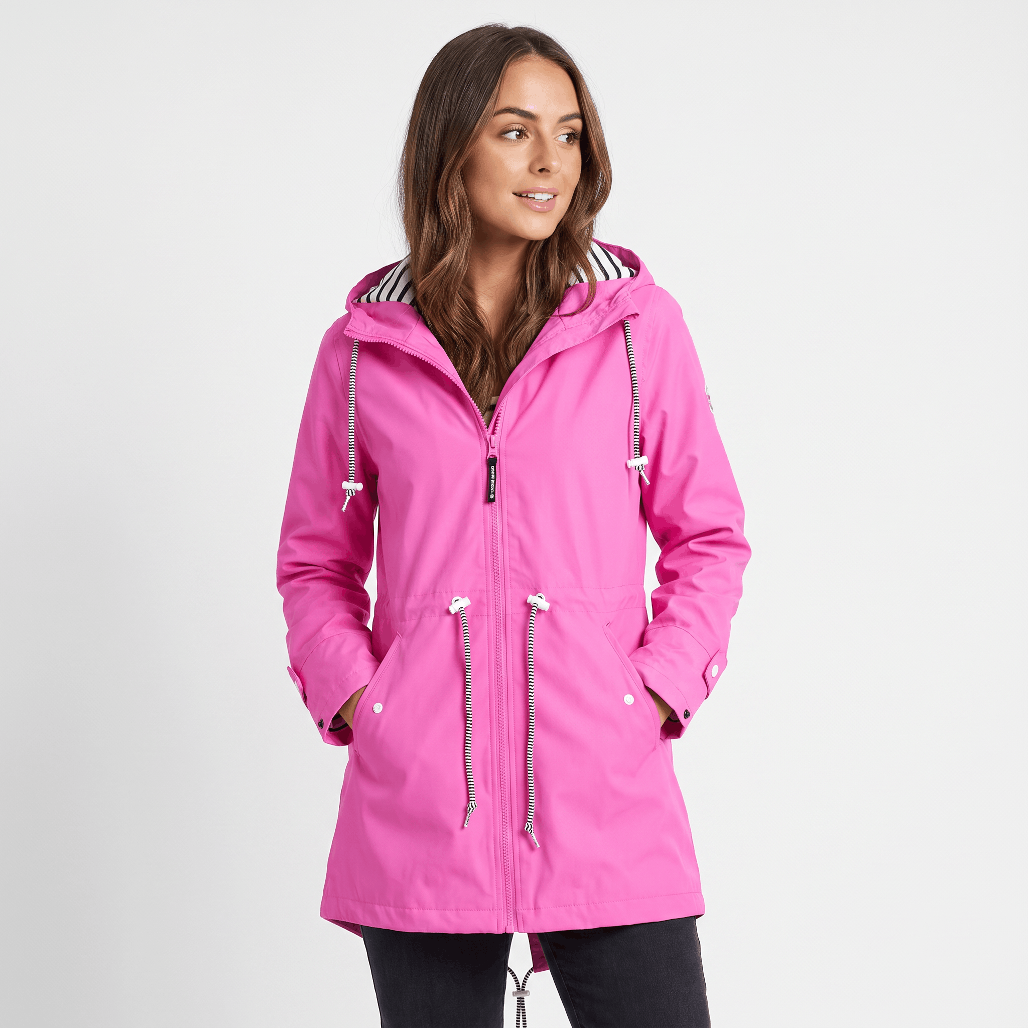 Sherlyn Hooded Rain Jacket – Drawcord Waterproof Packable Shell