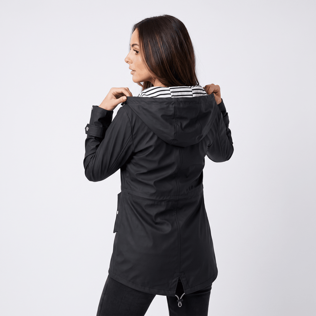 Sherlyn Hooded Rain Jacket – Drawcord Waterproof Packable Shell