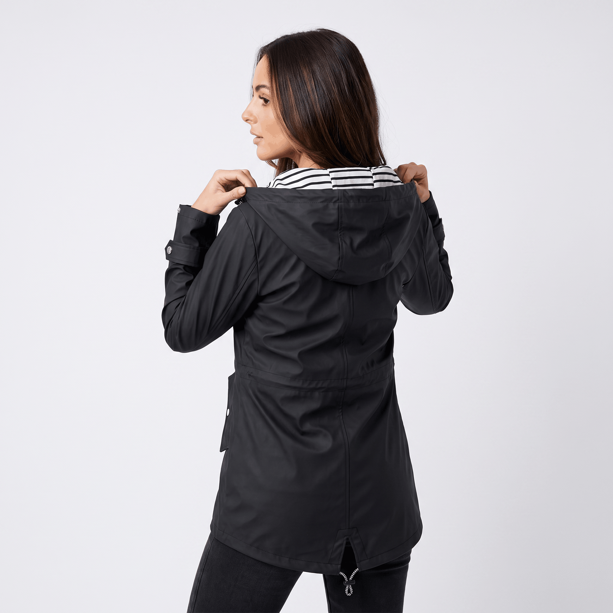 Sherlyn Hooded Rain Jacket – Drawcord Waterproof Packable Shell
