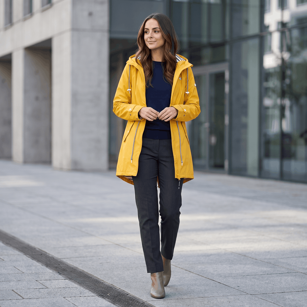 Sherlyn Hooded Rain Jacket – Drawcord Waterproof Packable Shell