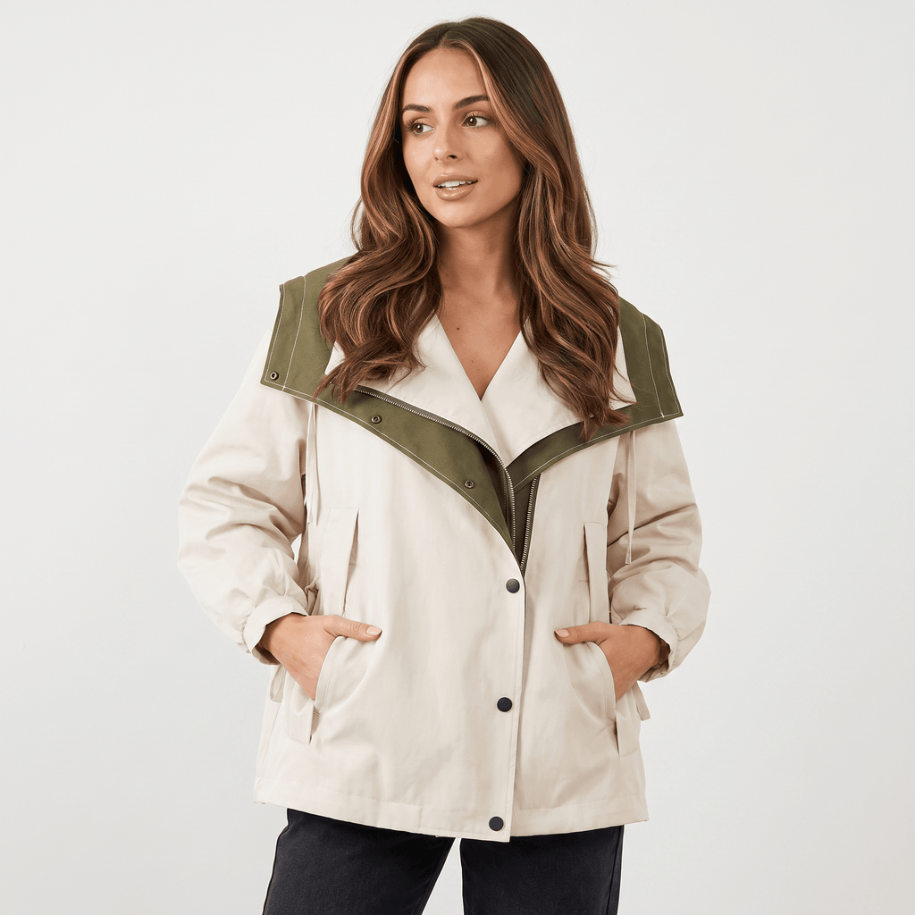 Amara Windproof Jacket – Sleek Tailored Versatile Hooded Outerwear