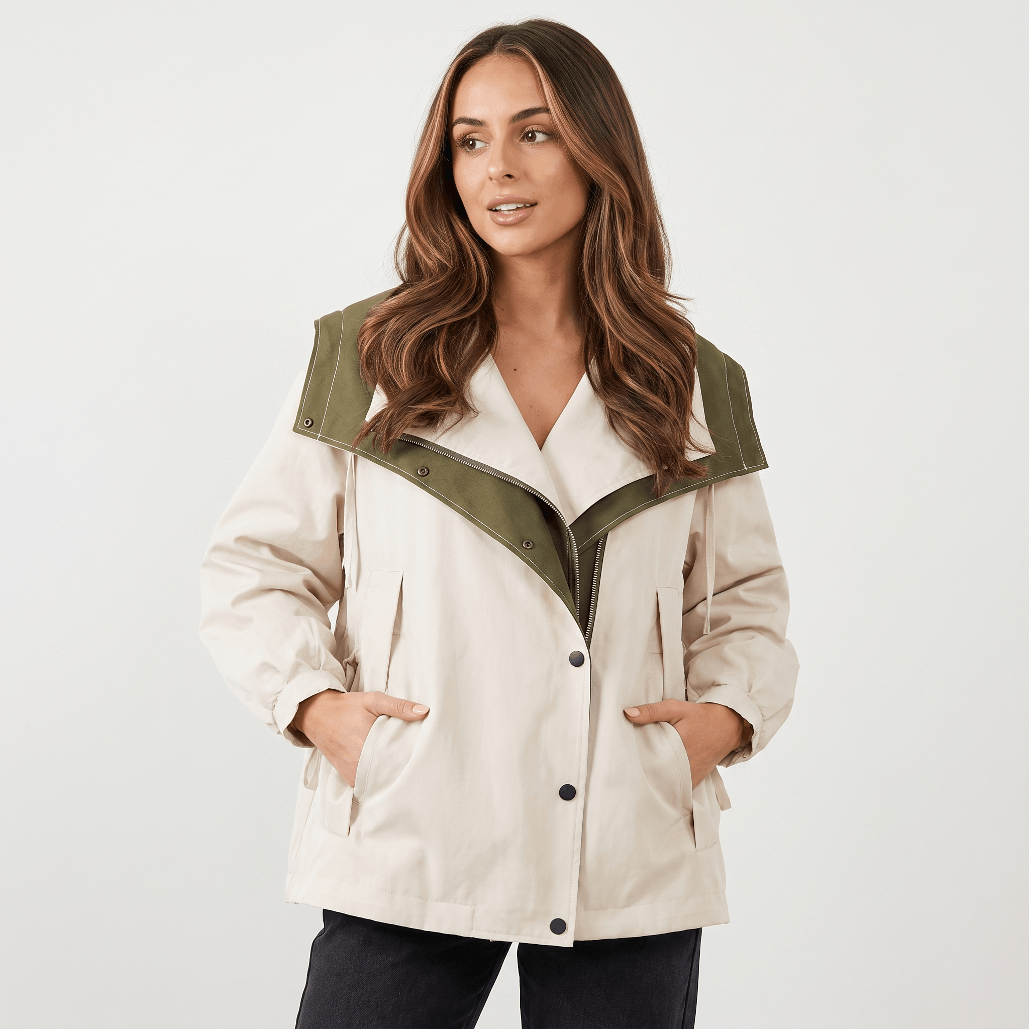 Amara Windproof Jacket – Sleek Tailored Versatile Hooded Outerwear