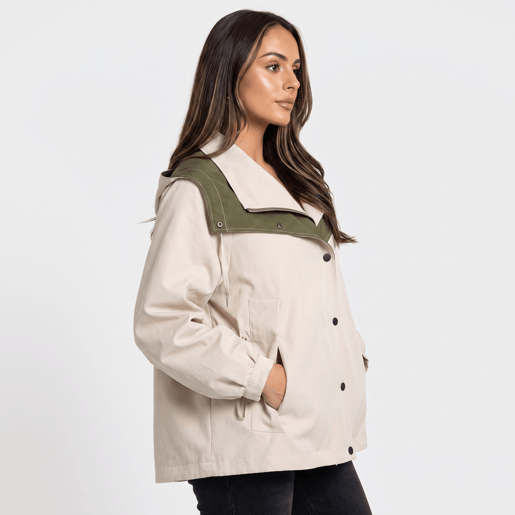 Amara Windproof Jacket – Sleek Tailored Versatile Hooded Outerwear