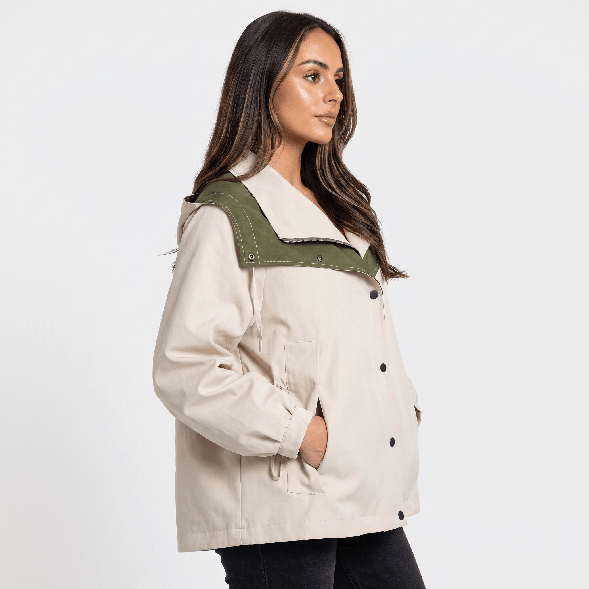 Amara Windproof Jacket – Sleek Tailored Versatile Hooded Outerwear