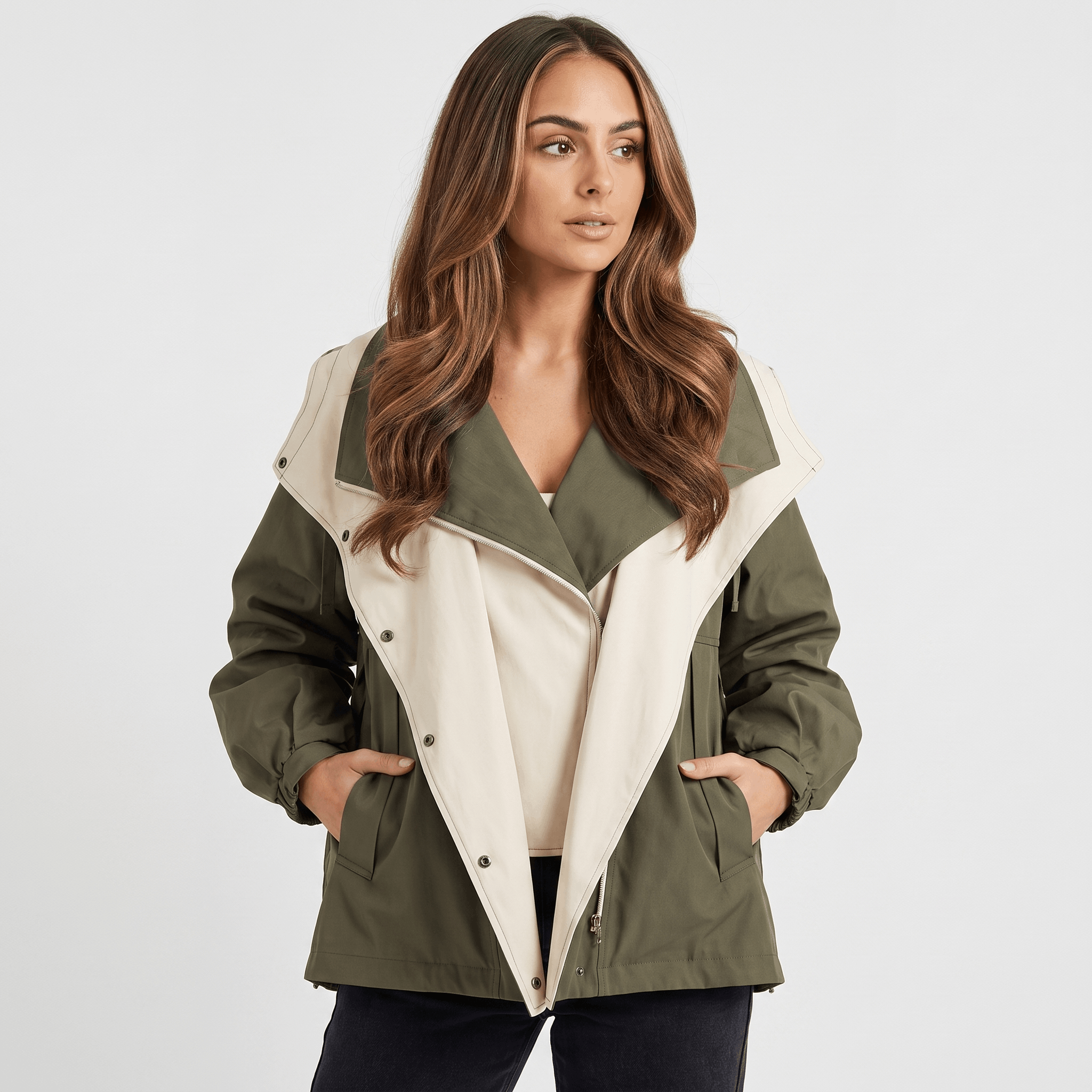 Amara Windproof Jacket – Sleek Tailored Versatile Hooded Outerwear