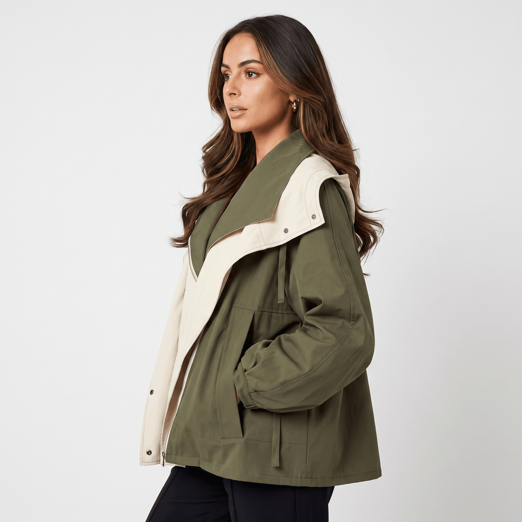 Amara Windproof Jacket – Sleek Tailored Versatile Hooded Outerwear