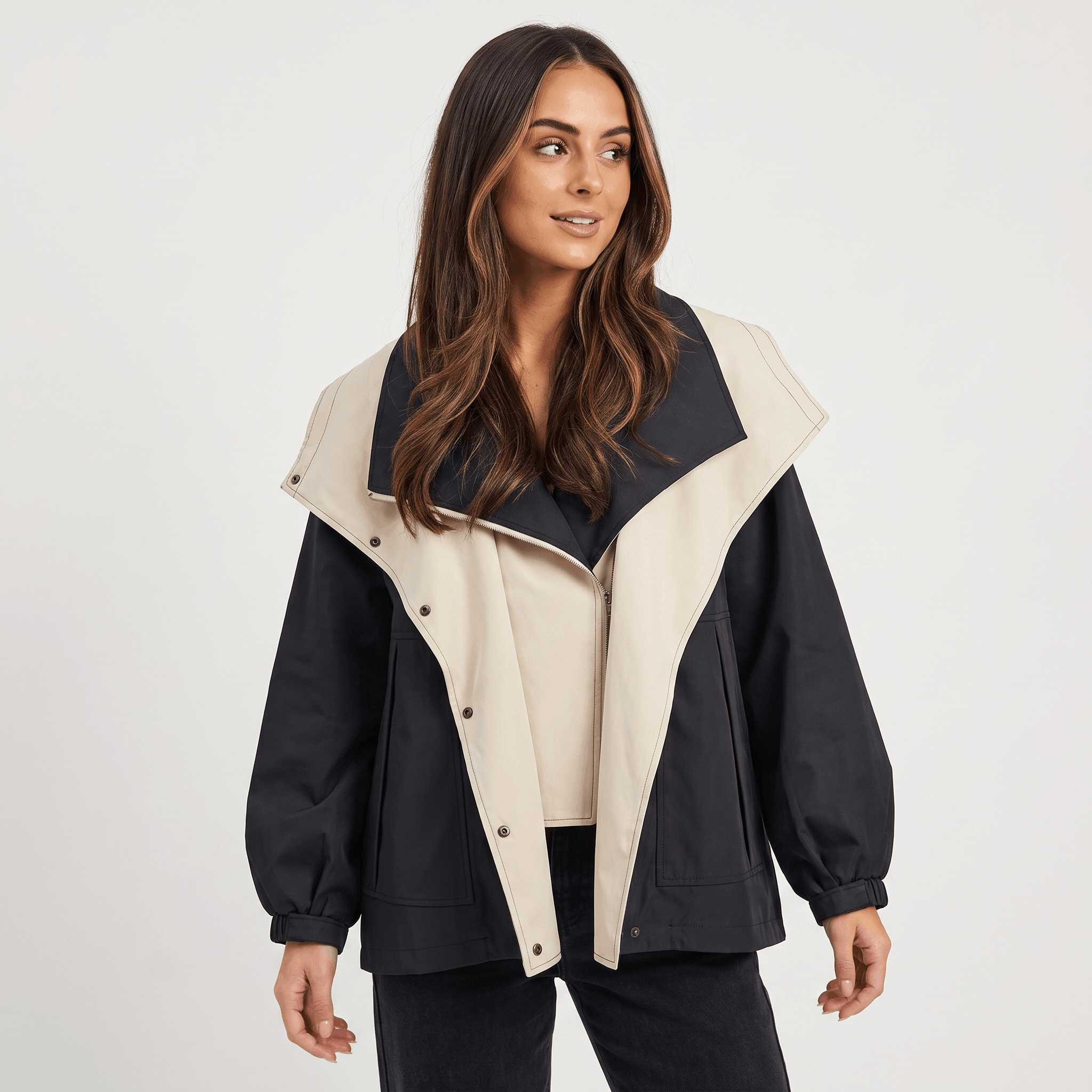 Amara Windproof Jacket – Sleek Tailored Versatile Hooded Outerwear