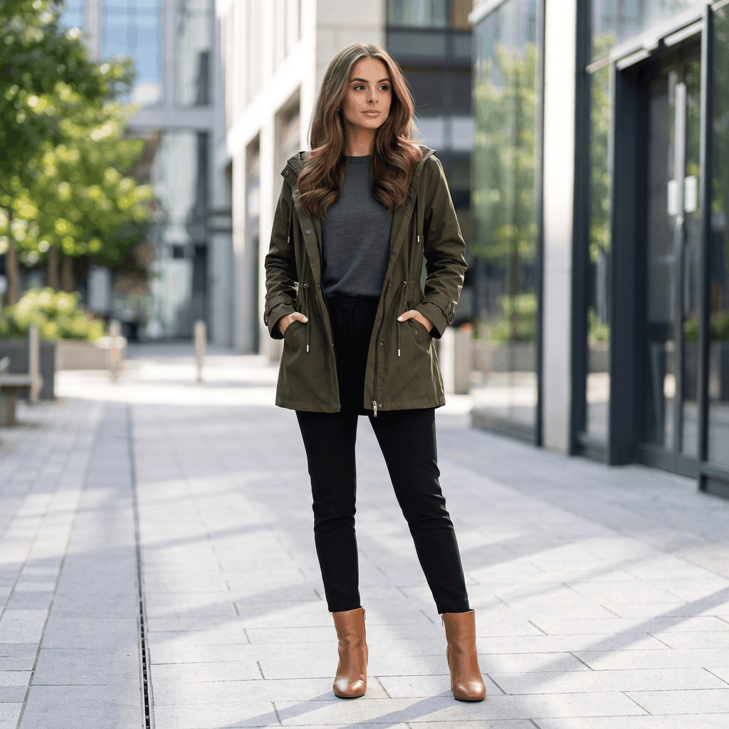 Ezra Hooded Rain Jacket – Short Sleek Water-Resistant Outerwear