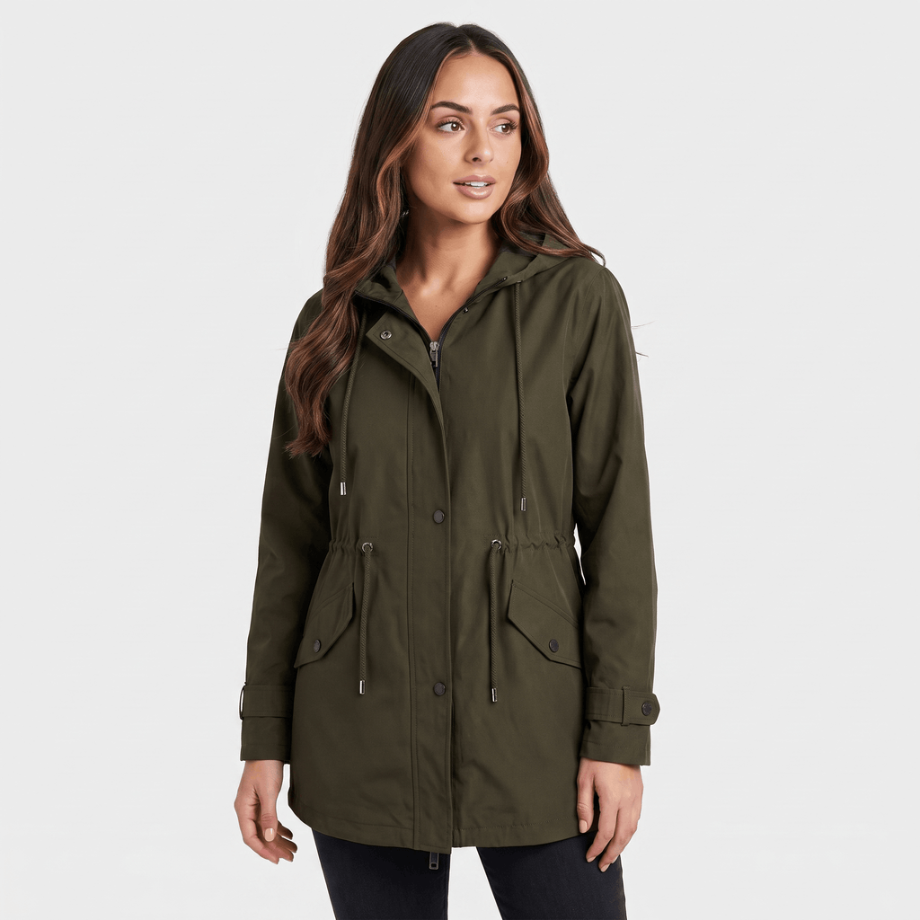 Ezra Hooded Rain Jacket – Short Sleek Water-Resistant Outerwear