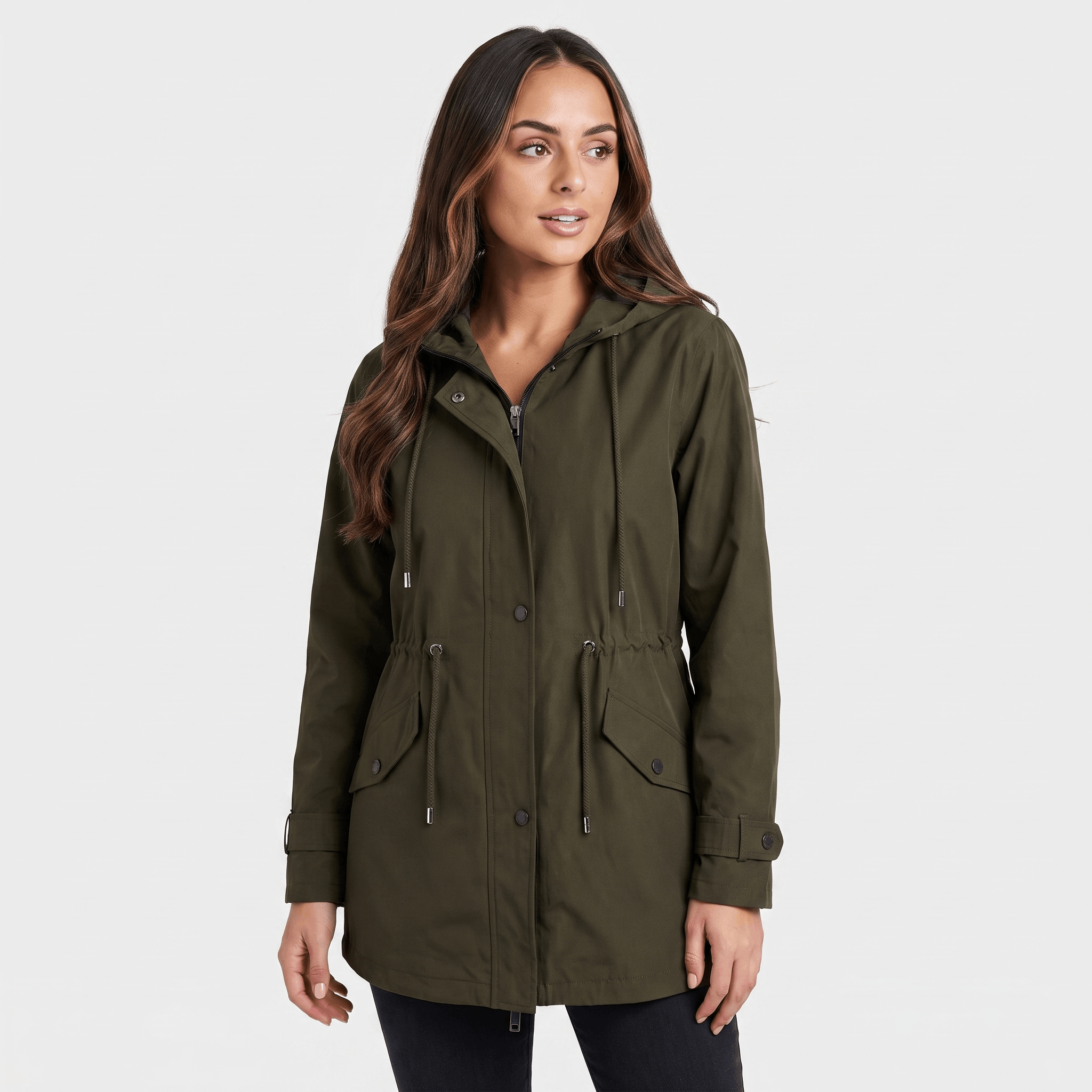 Ezra Hooded Rain Jacket – Short Sleek Water-Resistant Outerwear