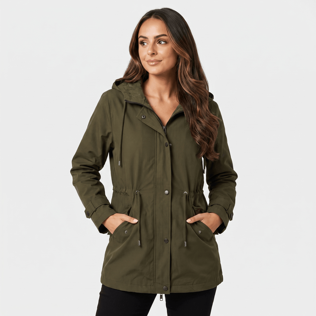 Ezra Hooded Rain Jacket – Short Sleek Water-Resistant Outerwear