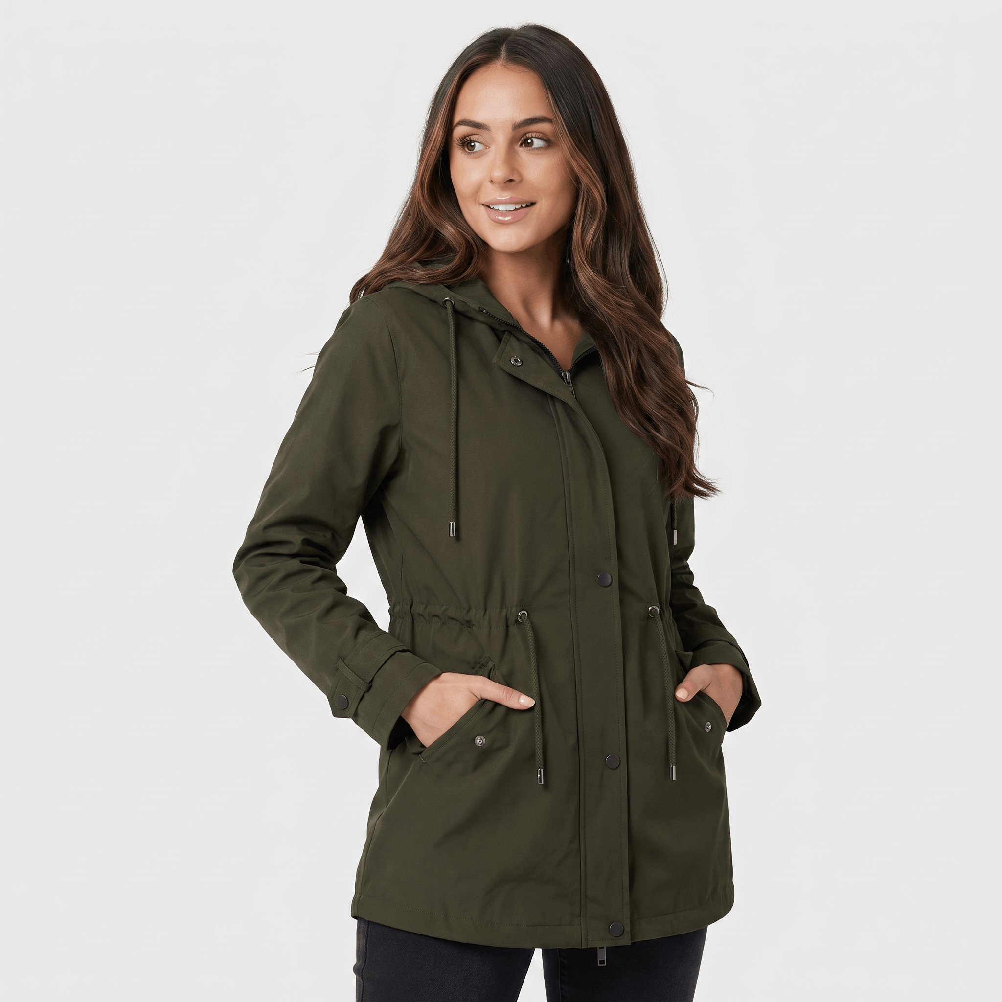 Ezra Hooded Rain Jacket – Short Sleek Water-Resistant Outerwear
